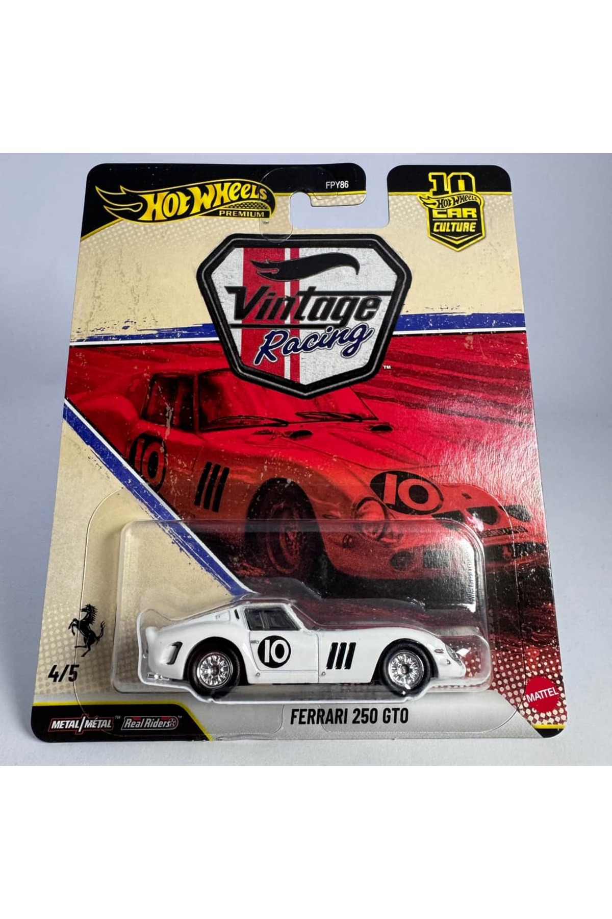 ماشین اسباب‌بازی Ferrari 250 GT0 سری Premium Vintage Racing هات ویلز Hot Wheels مدل FPY86