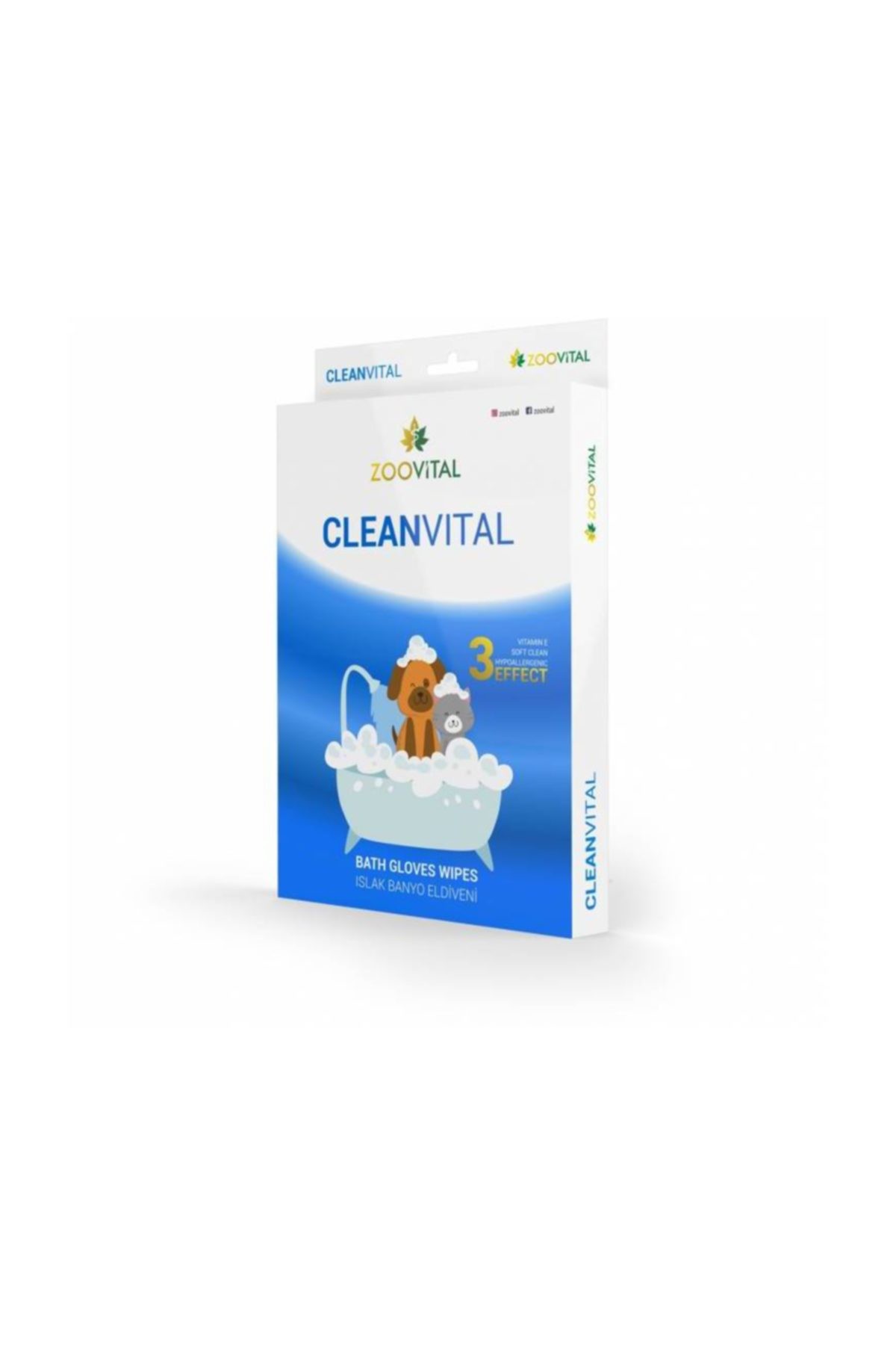 دستکش نظافت مرطوب سگ و گربه Cleanvital زوویتال Zoovital Unisex
