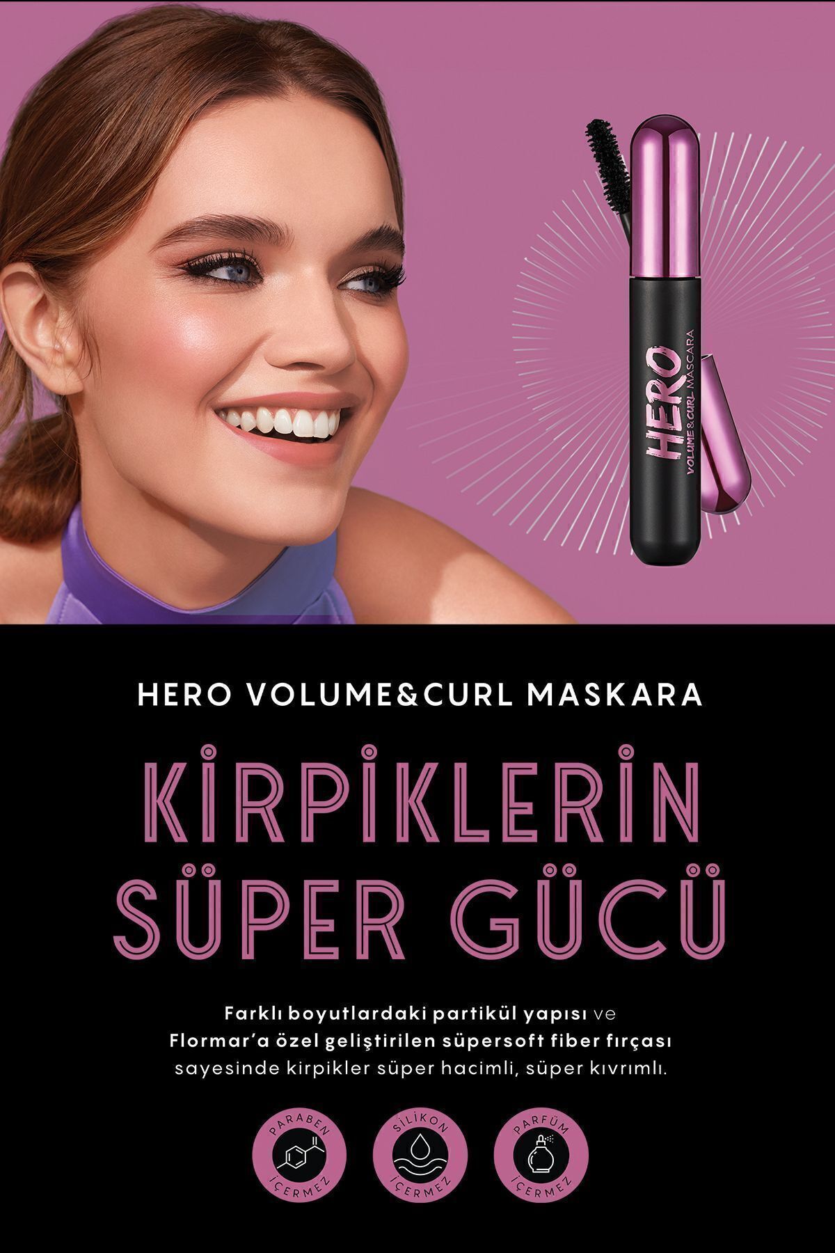 ریمل فلورمار Flormar Hero Volume & Curl Mascara مشکی 000