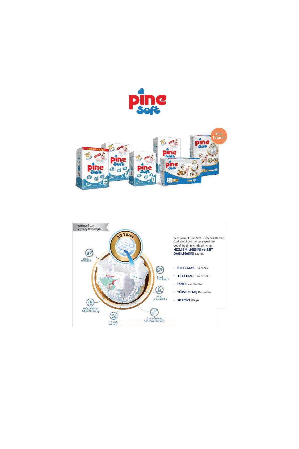 پوشک بچه SOFT MAXI 7 14 کیلوگرم 26 بسته اقتصادی اورجینال Pine