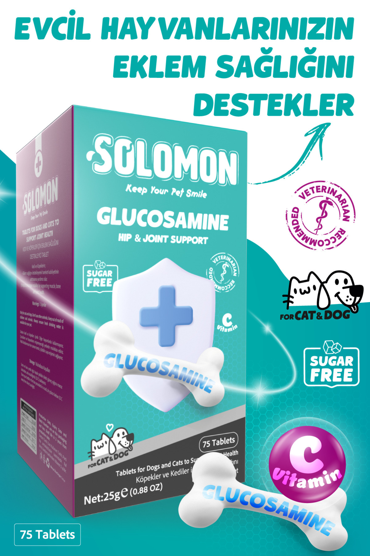 مجموعه سلامت سگ سولومون Solomon Power Set (روغن ماهی، Immune C و گلوکزامین)