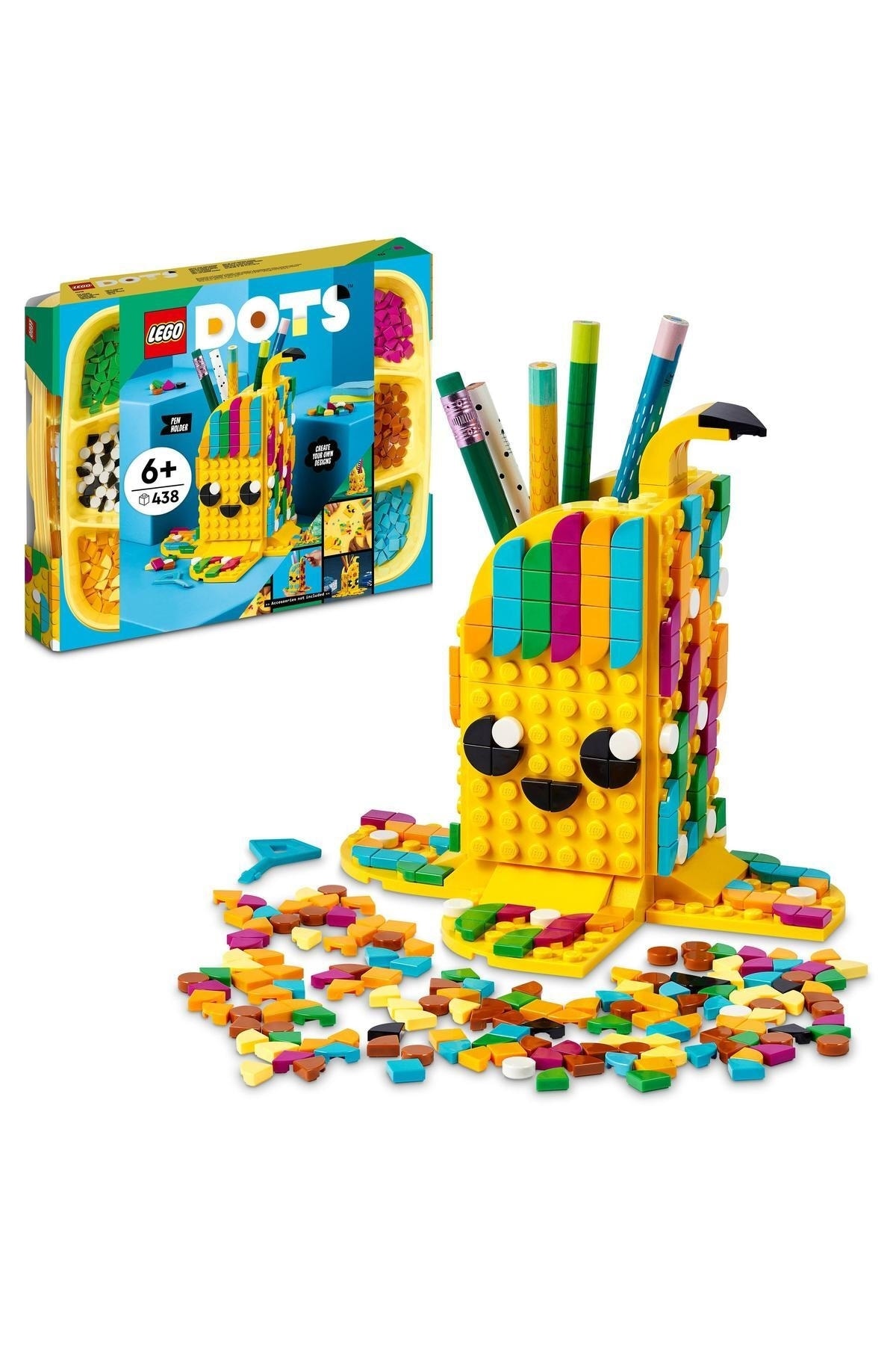 لگو و اسباب بازی های ساخت محور جا مداد موز ناز DOTS 41948 ست کاردستی برای کودکان 6 سال به بالا 438 عدد از ترکیه LEGO