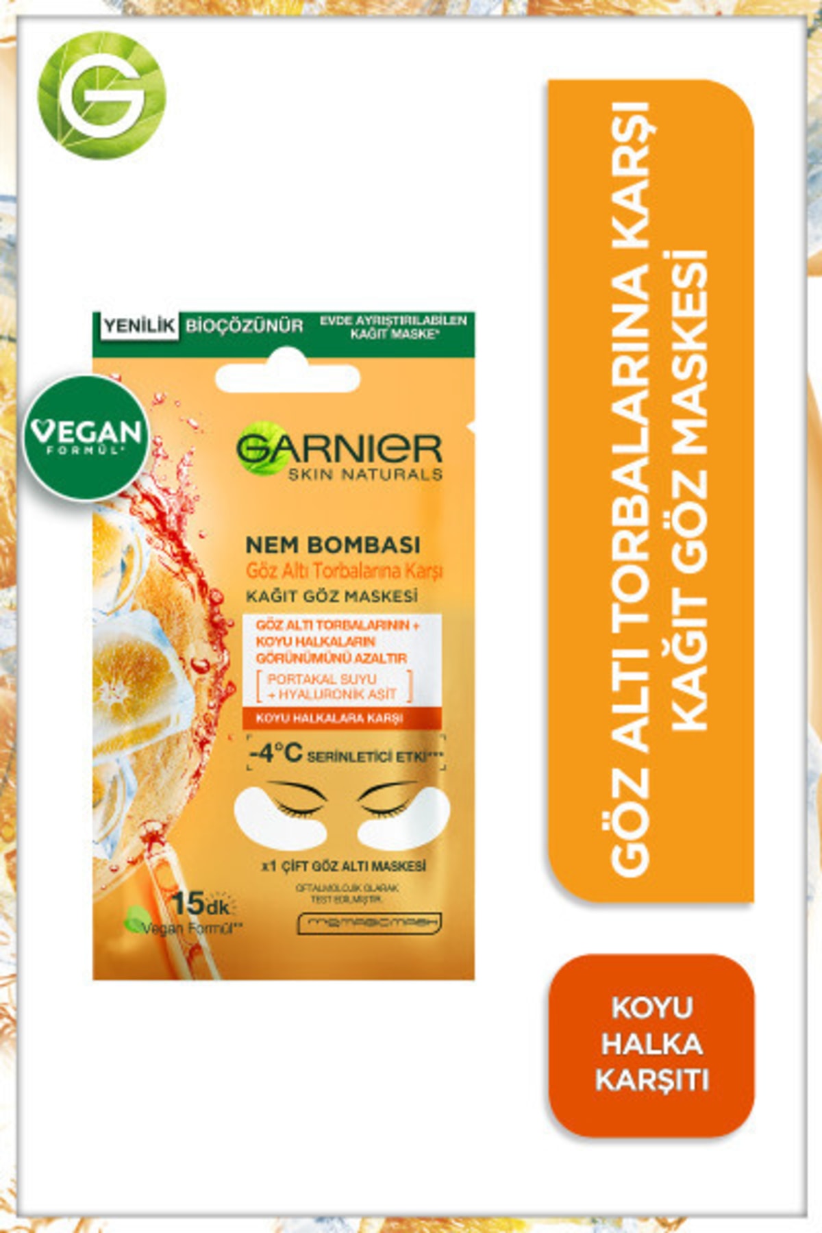 ماسک چشم کاغذ بمب رطوبت در مقابل کیسه Garnier
