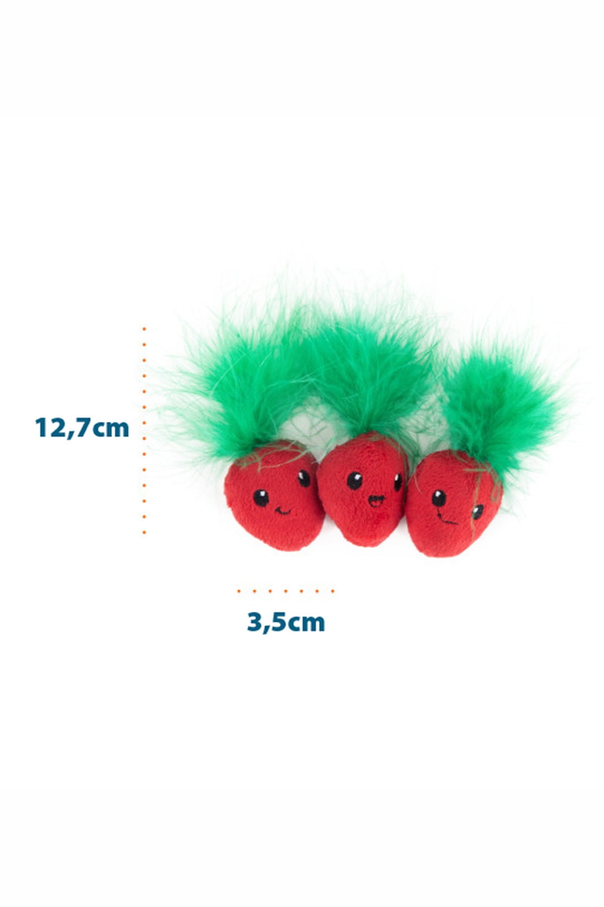 اسباب‌بازی گربه کت‌نیپ‌دار طرح توت‌فرنگی، ۳ عددی Catstages Strawbabies، مدل 350-70394M از اوت‌وارد هاوند Outward Hound چندرنگ