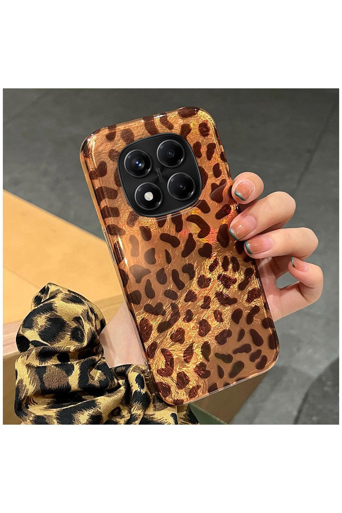 کاور و قاب محافظ شیائومی REDMI NOTE 14 PRO 5G سازگار ZEBANA LUXE LEOPARD SILICONE DESERT TITANIUM اورجینال Zebana