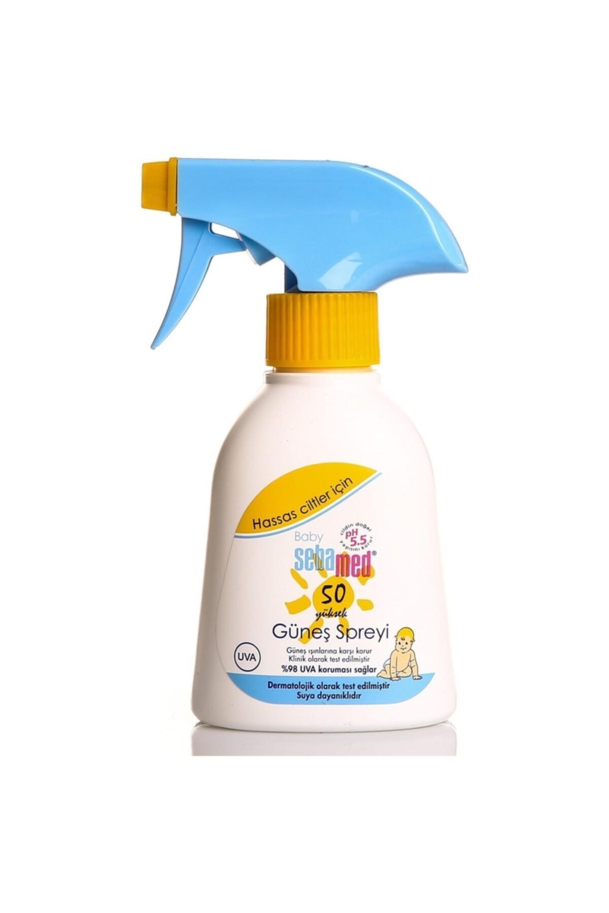 کرم ضد آفتاب بدن پسرانه و دخترانه بچگانه SUN 50 SPF BABY SPRAY 200 میل Sebamed