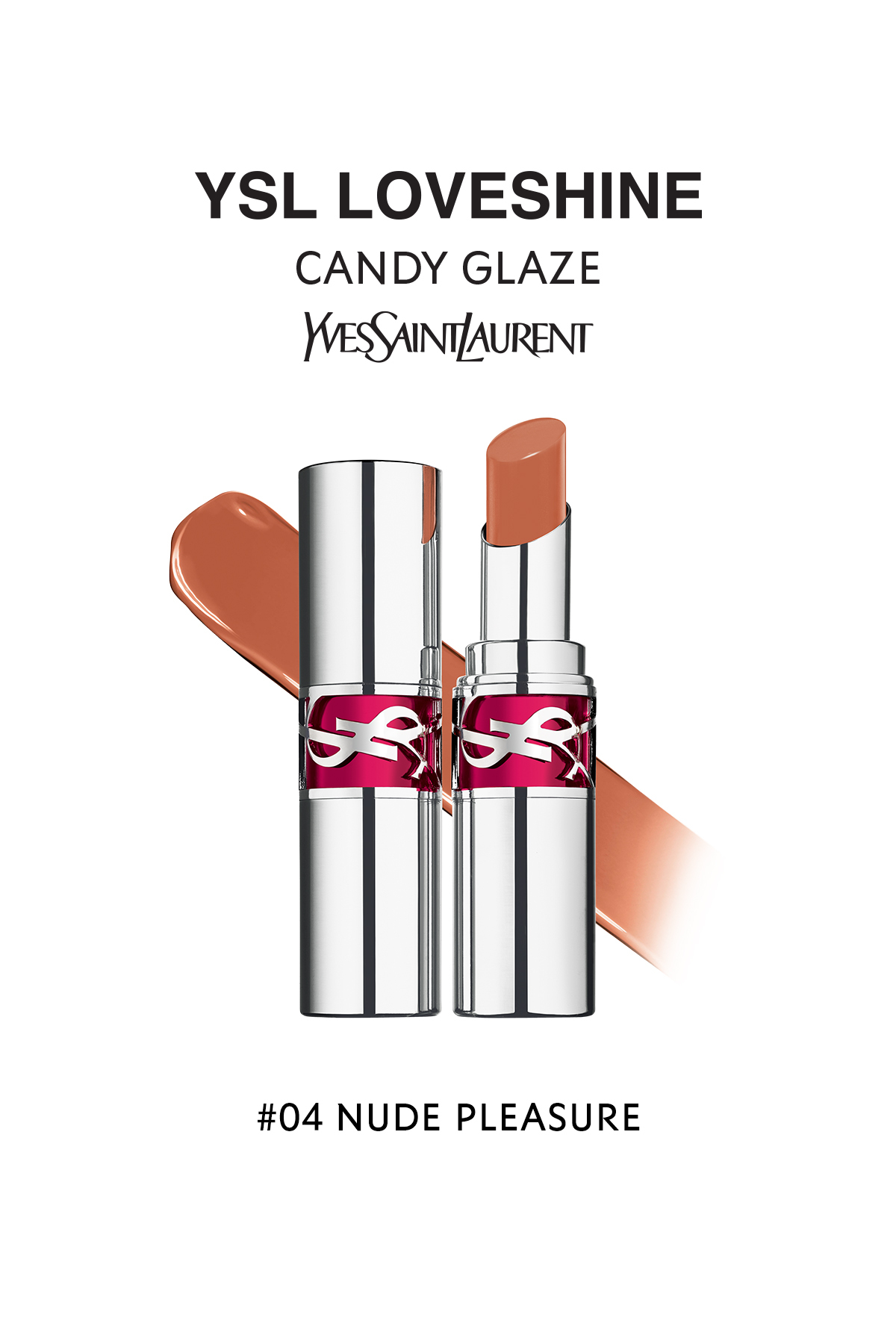 رژ لب LOVESHINE CANDY GLAZE SHANE EFFECT REPSTICK 4 NUDE PLEASURE Yves Saint Laurent