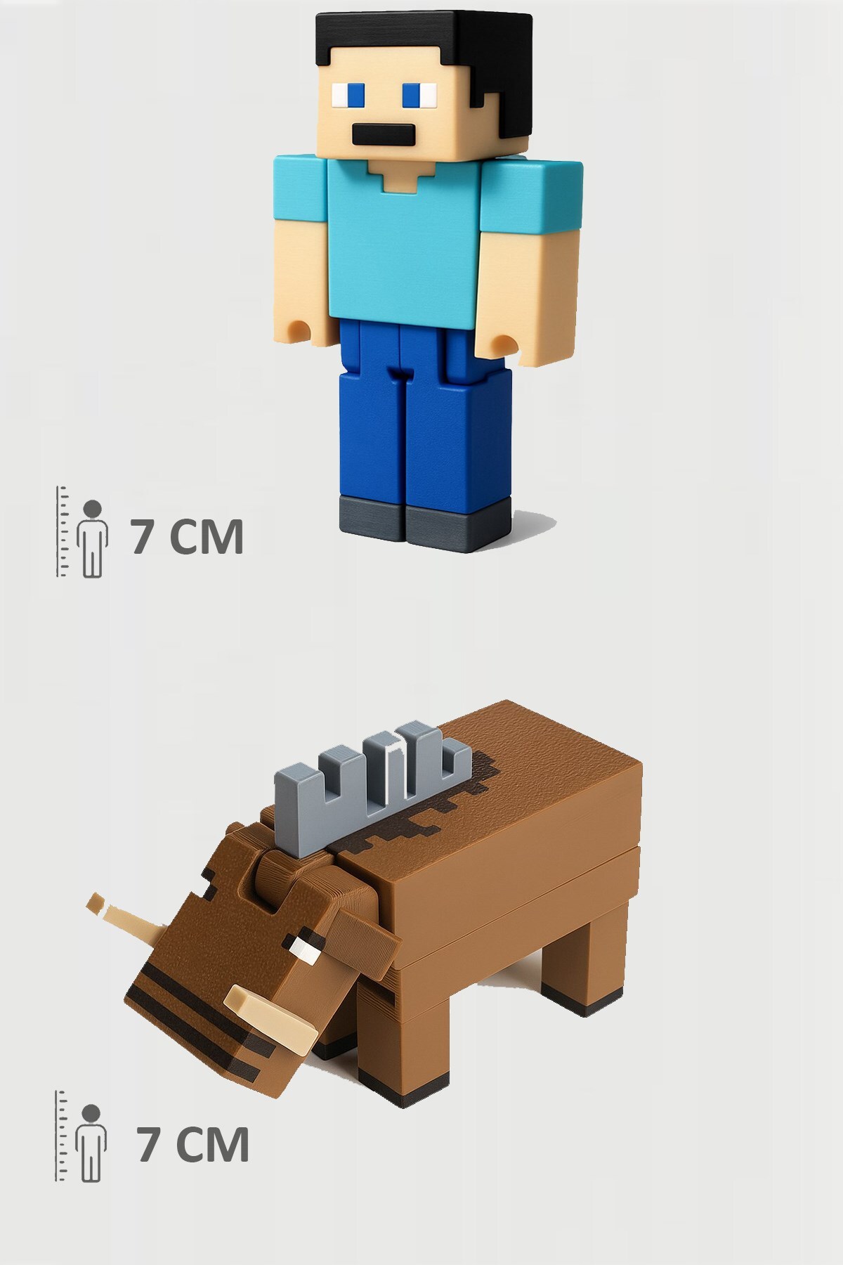 اسباب بازی های فیگور دیگر مشترک متحرک MINECRAFT STEVE و HOGLIN FigürDizayn