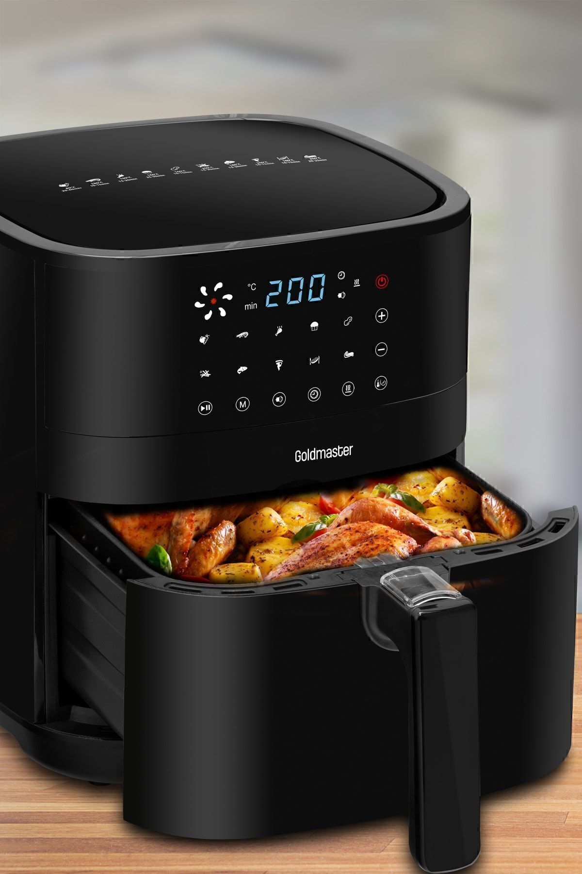 سرخ کن با هوای داغ 6 لیتری SMARTFRY DIGITAL TOUCH 1900 W 10 تنظیم از پیش شده بدون روغن اورجینال GoldMaster