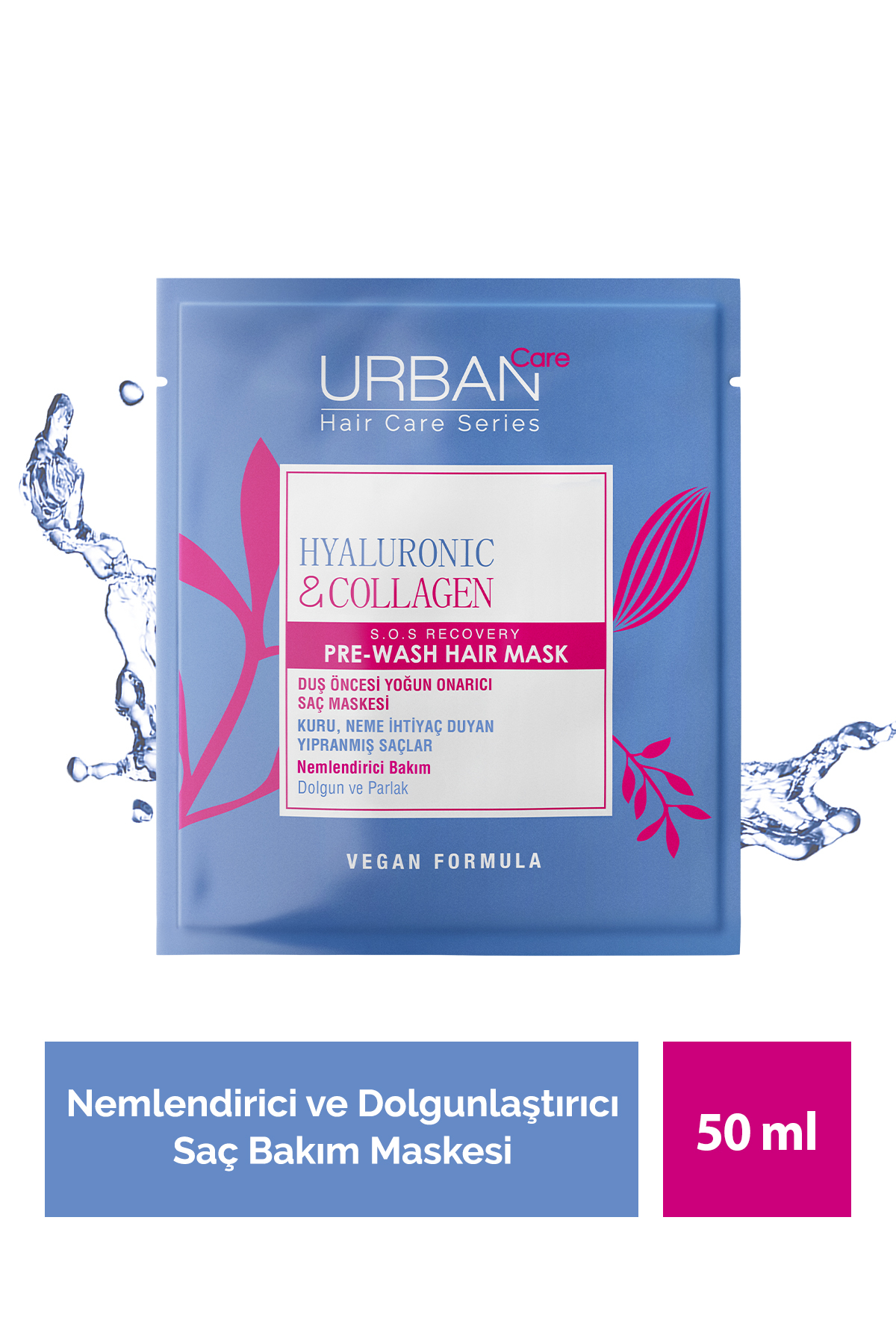ماسک مراقبت از موی هیالورونیک اسید و کلاژن برای رشد سالم قبل از حمام حجم 50 میلی لیتر اربن کر Urban Care