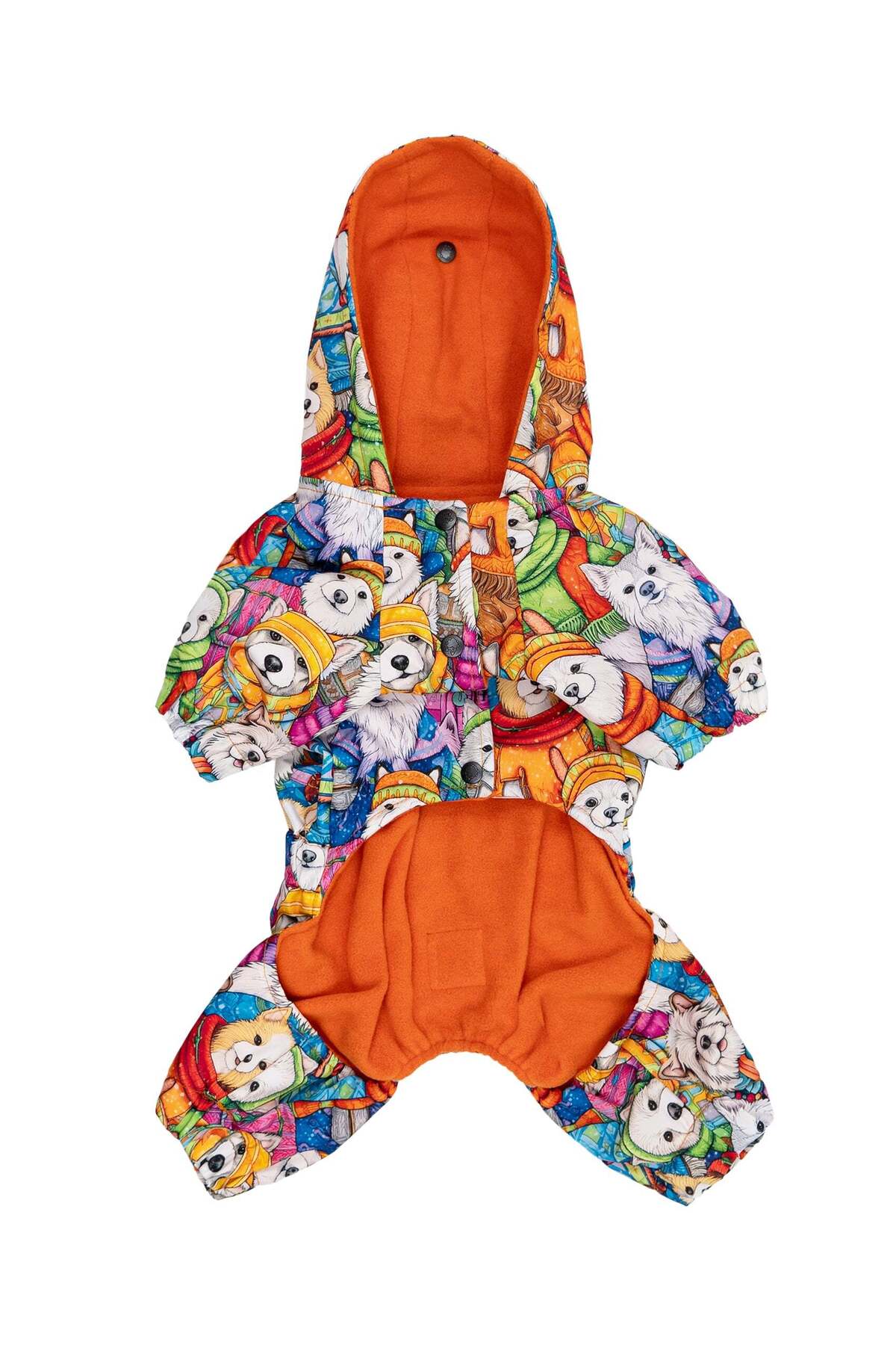 سرهمی سگ فورامور fouramour طرح Happy Winter Dogs با آستر پولار، مدل UDOWD17010 نارنجی