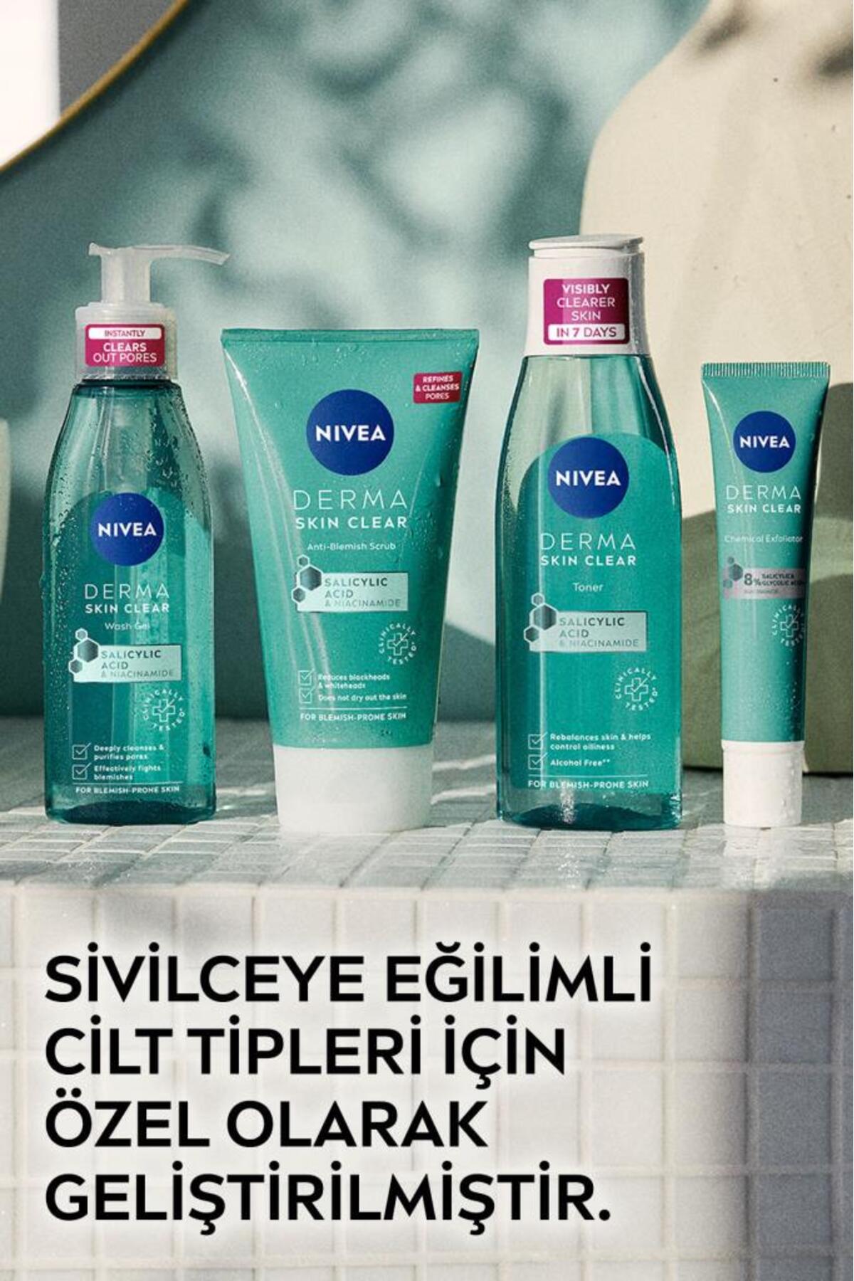NIVEA پاک کننده ضد جوش پوست دارما با تاثیر پوستی 150 میلی لیتر، تونیک 200 میلی لیتر، کیسه پارچه هدیه