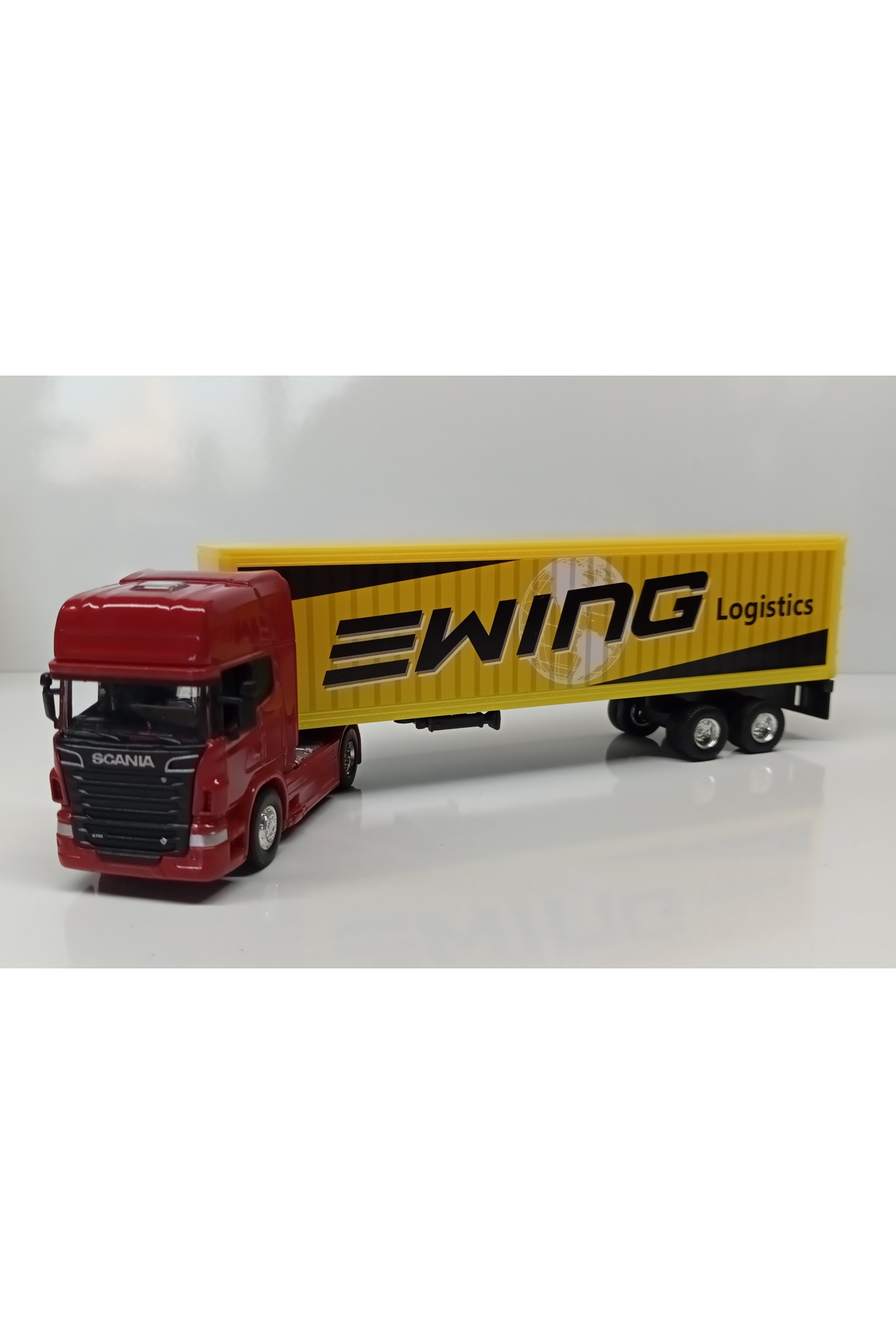 مدل خودرو تریلر DIANOMI WELLY 1:64 SCANIA V8 R 730 اندازه کوچک اورجینال WELLY