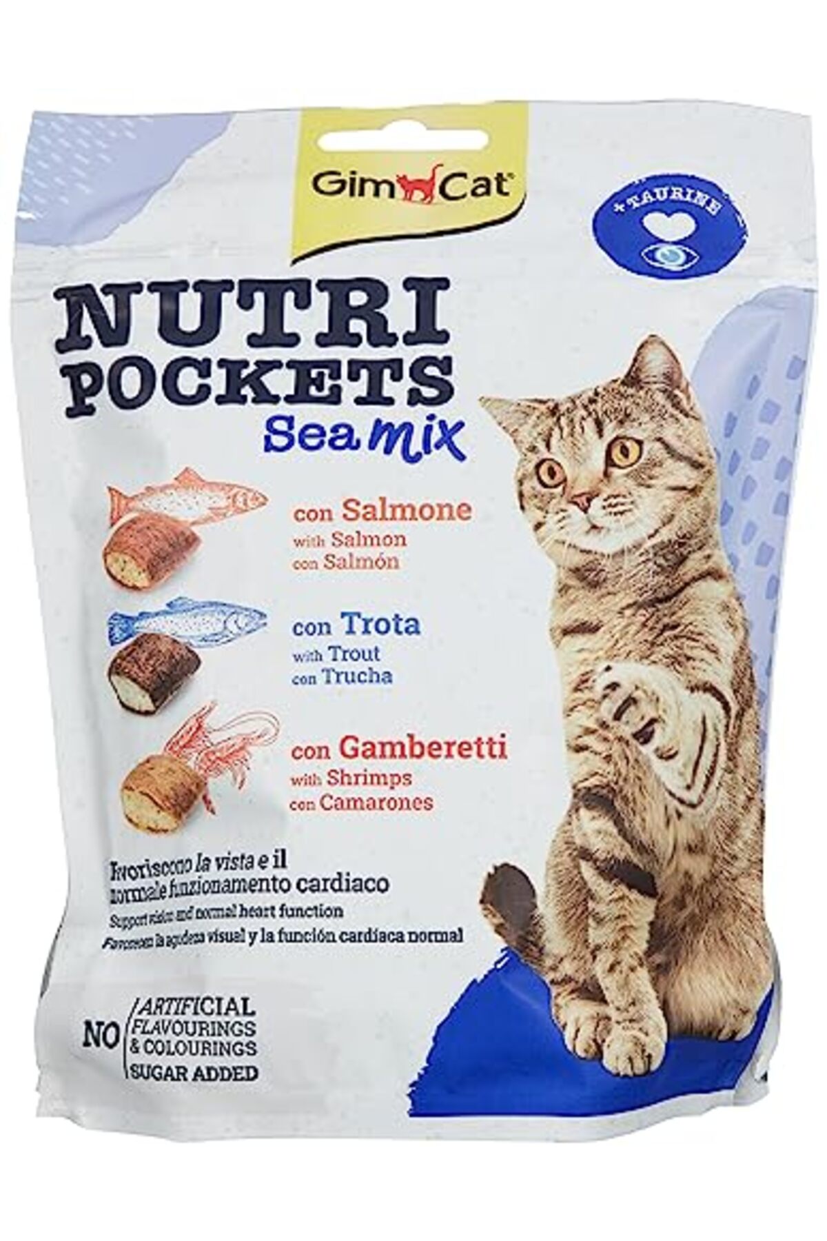 تشویقی گربه جیم‌کت Gimcat Nutripockets Sea Mix، ۱۵۰ گرم