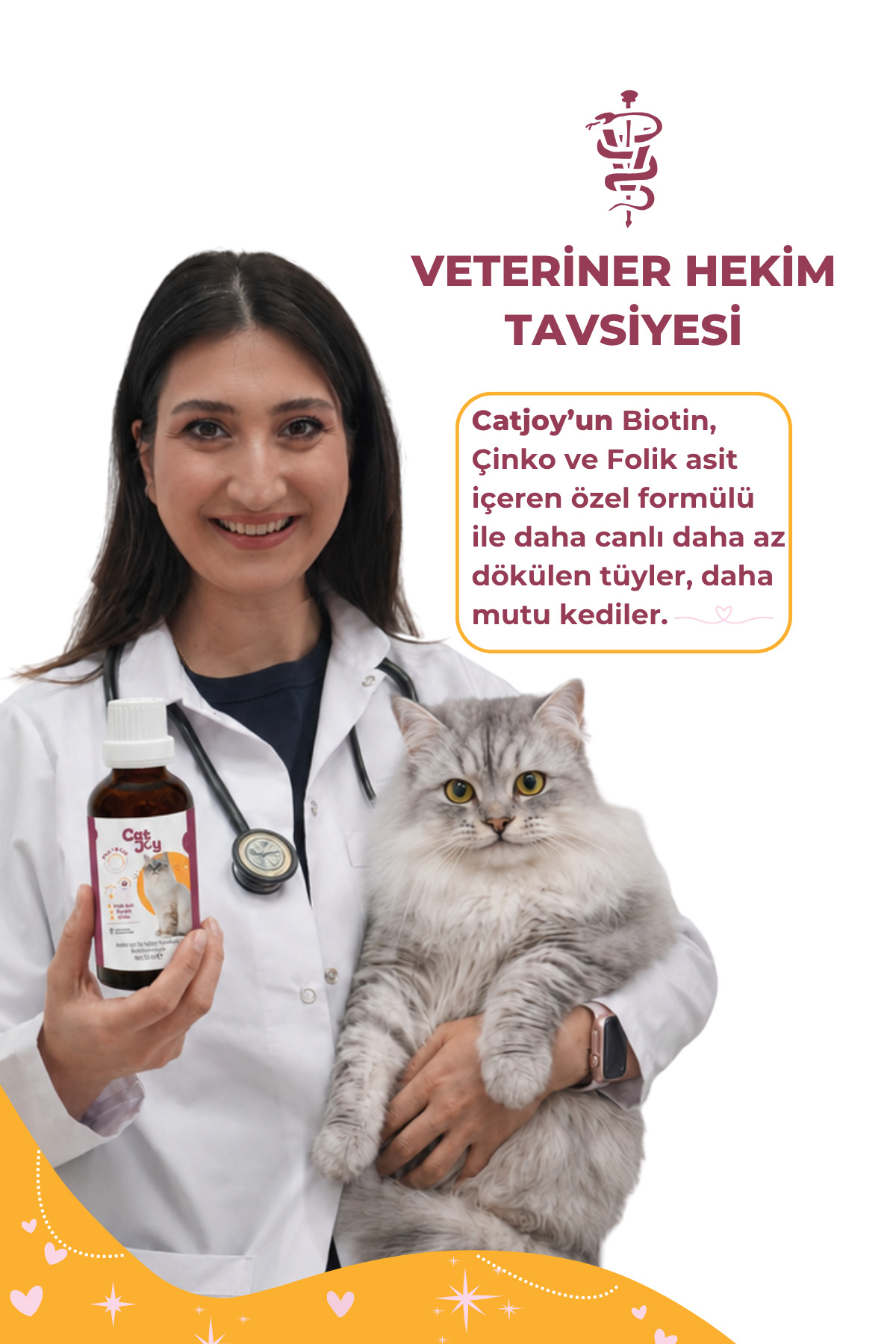 قطره پوست و موی گربه پلاس B کت‌جوی CATJOY، ۵۰ میلی‌لیتر