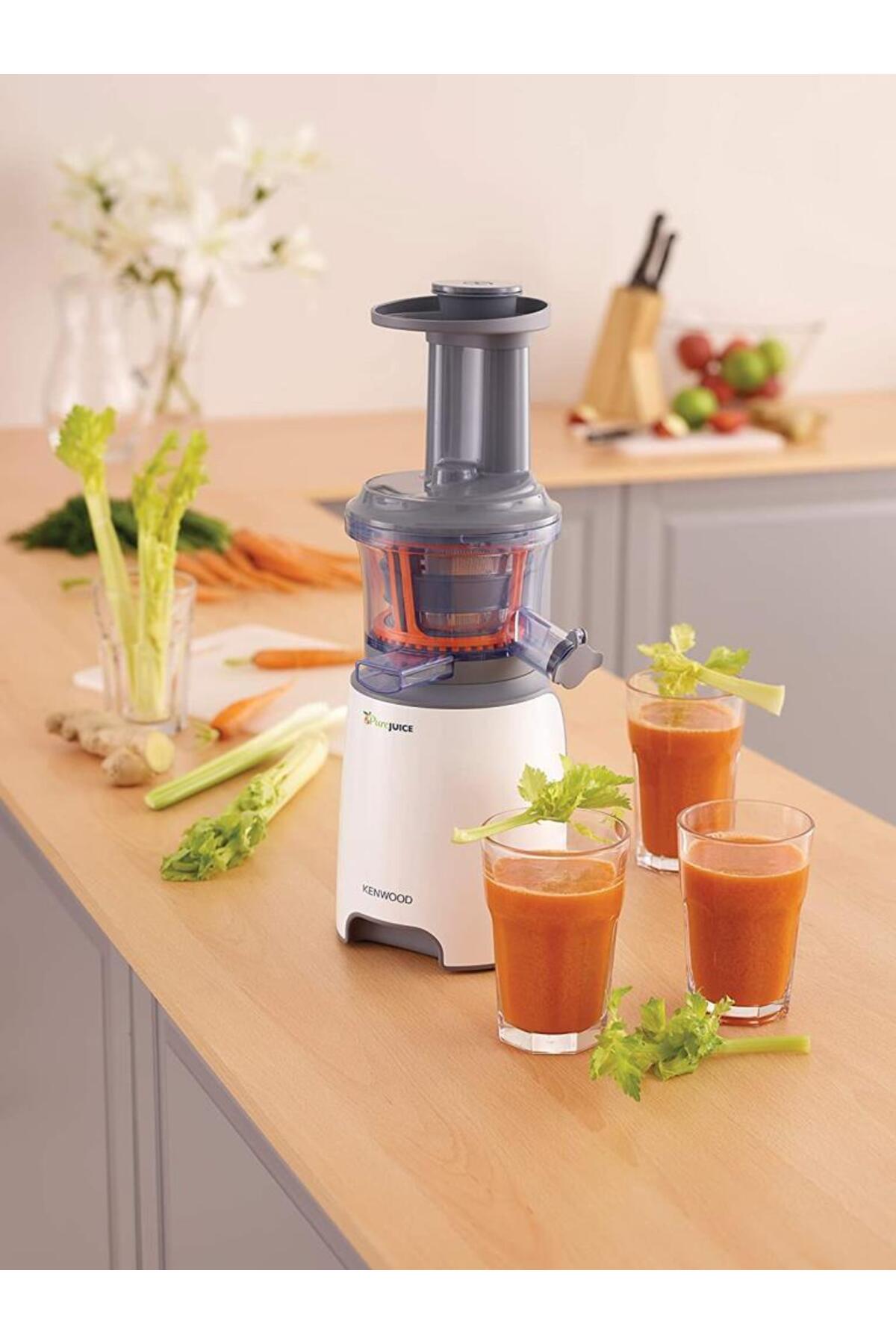 آب میوه و سبزی گیری دستگاه پرس آهسته سبزیجات 1 لیتری کوزه ظرفیت JMP600WH اورجینال Kenwood
