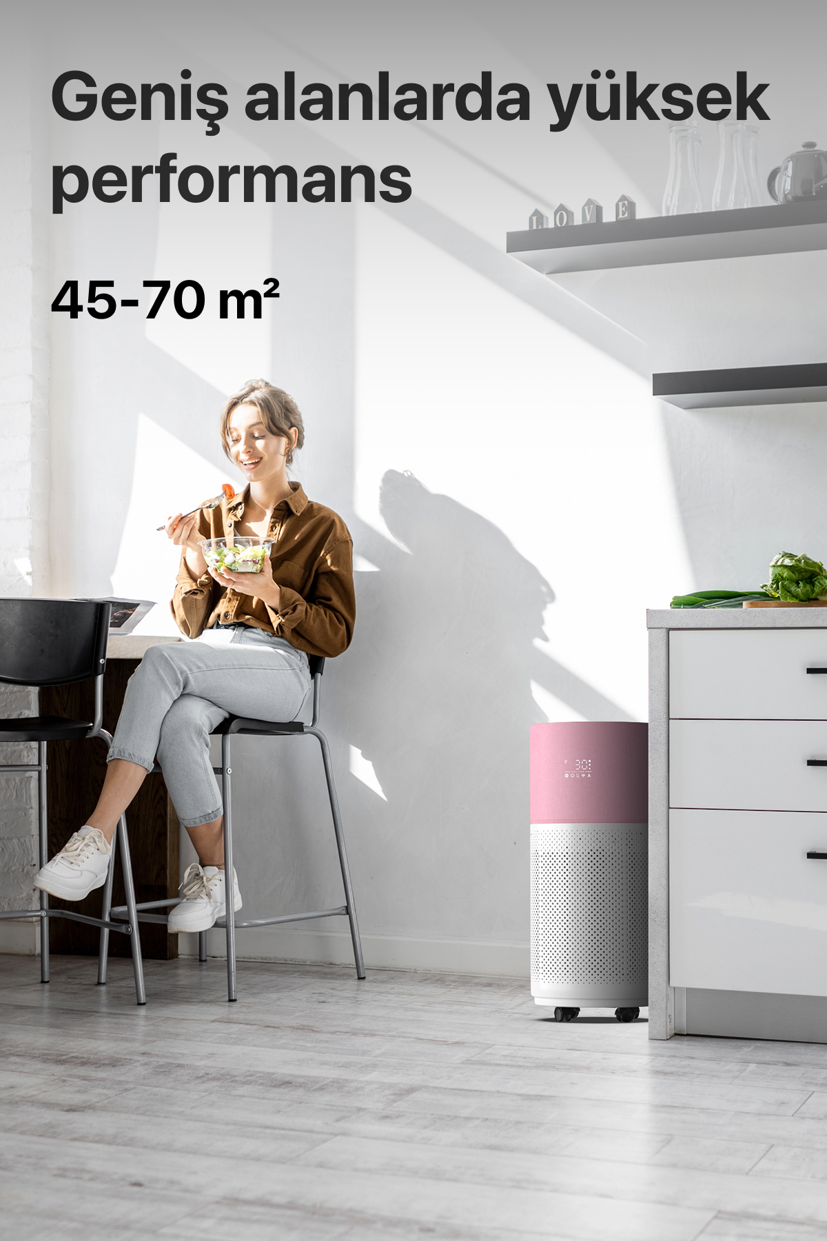 دستگاه تصفیه هوای زنون اسمارت Xenon Smart مدل X7420 با فیلتر H13 HEPA، UV و کنترل موبایلی، صورتی مناسب خانم‌ها و آقایان