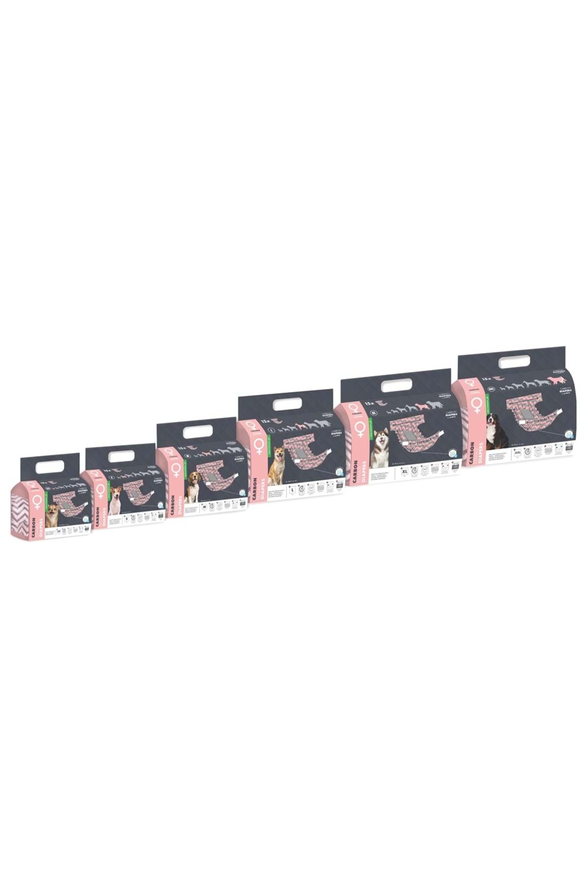 پوشک شورتی سگ ماده ام‌پتس M-PETS، XXL، بسته ۱۵ عددی با فناوری کربنی
