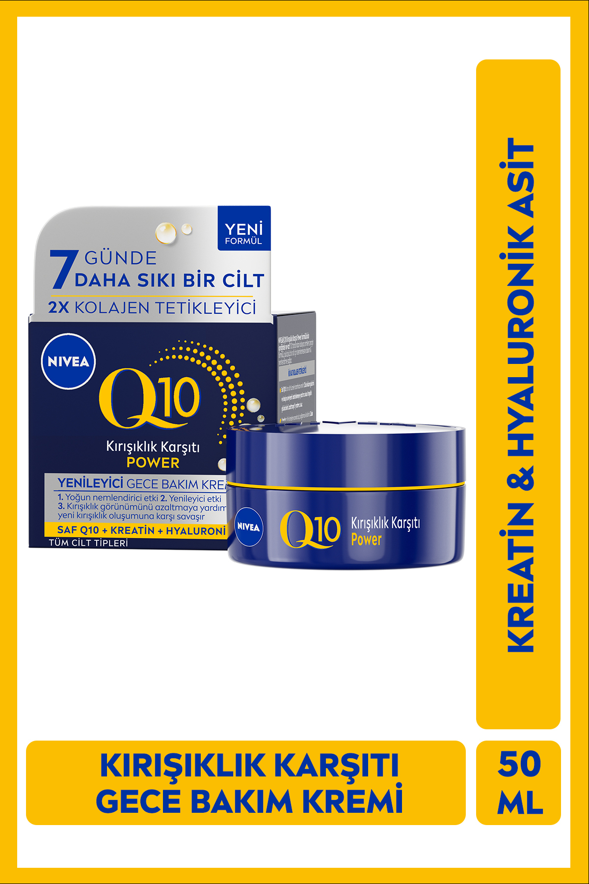 NIVEA کرم شبانه ضد چین و چروک Q10 پلاس 50 میلی لیتر