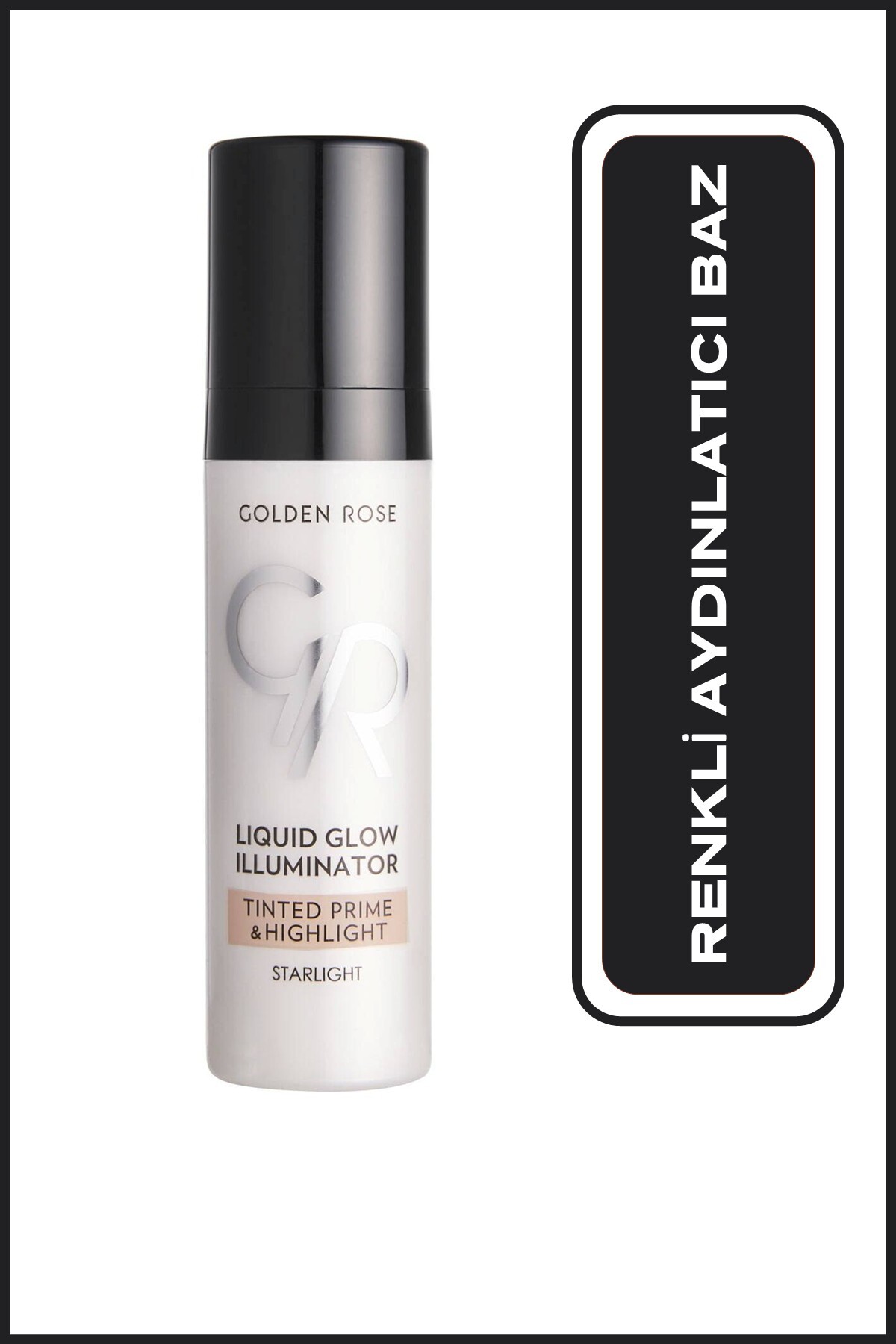 روشن‌کننده و پایه آرایش مایع بژ گلدن رز Golden Rose Liquid Glow Illuminator Pinky، مدل PFLG
