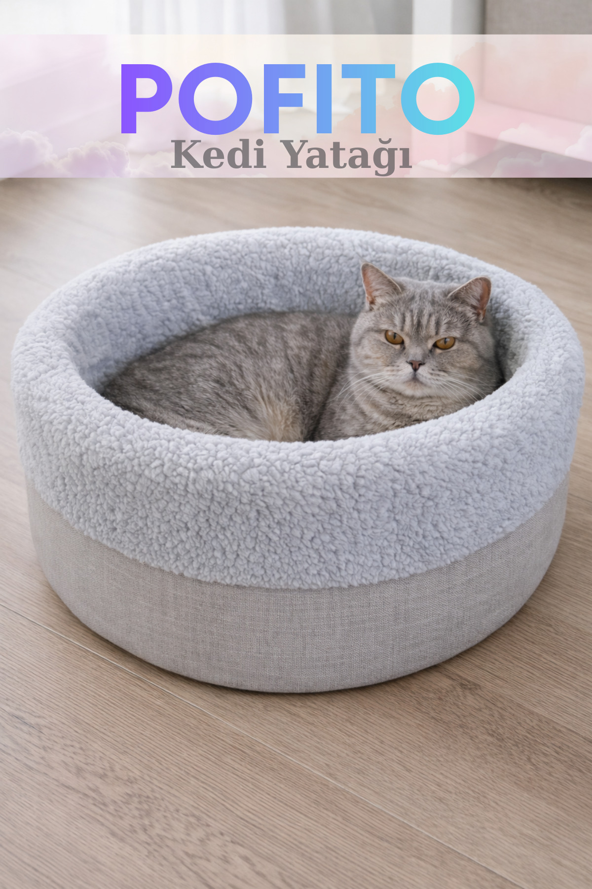 جای‌خواب گرد گربه و سگ Pofito از جونگولیکا Jungolica Pet Products Jungolica خاکستری