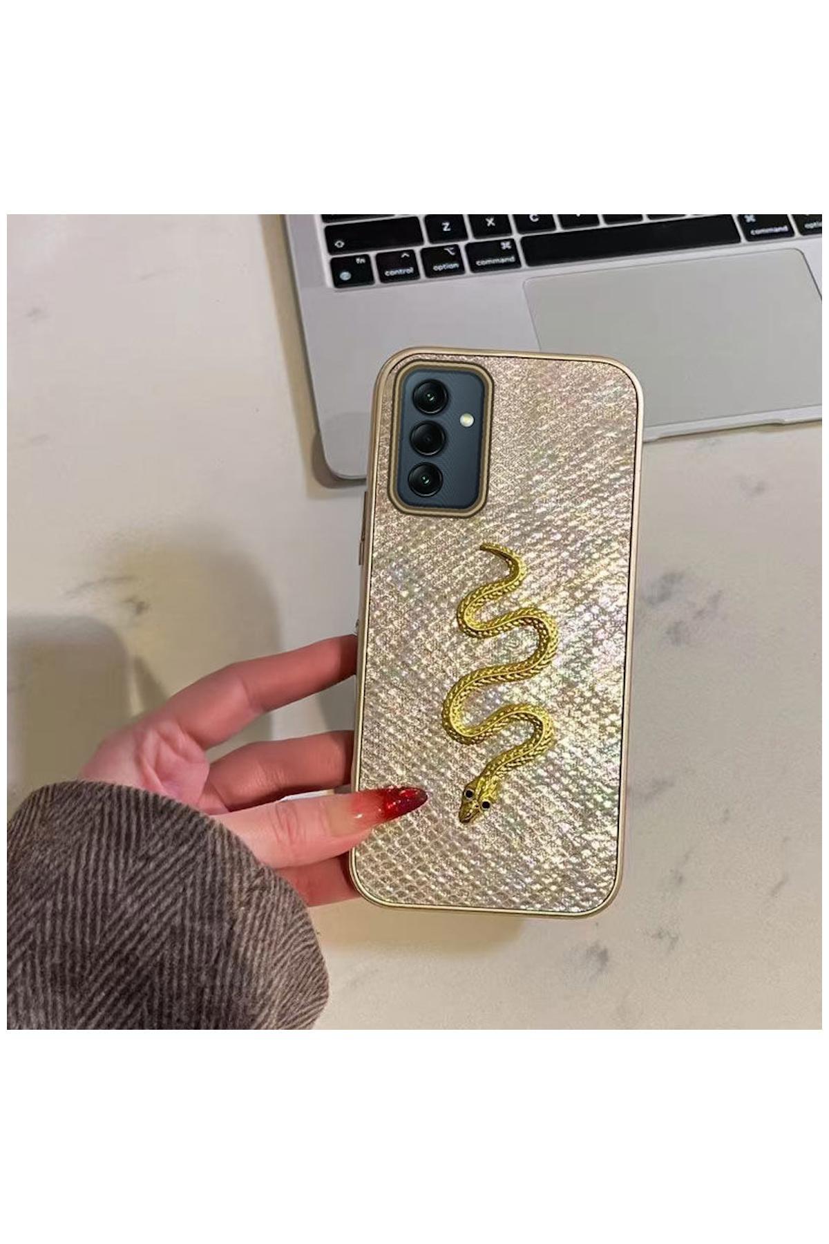کاور و قاب سازگار با SAMSUNG GALAXY A54 ZEBANA GOLDEN SERPENT سیلیکونی طلایی اورجینال Zebana