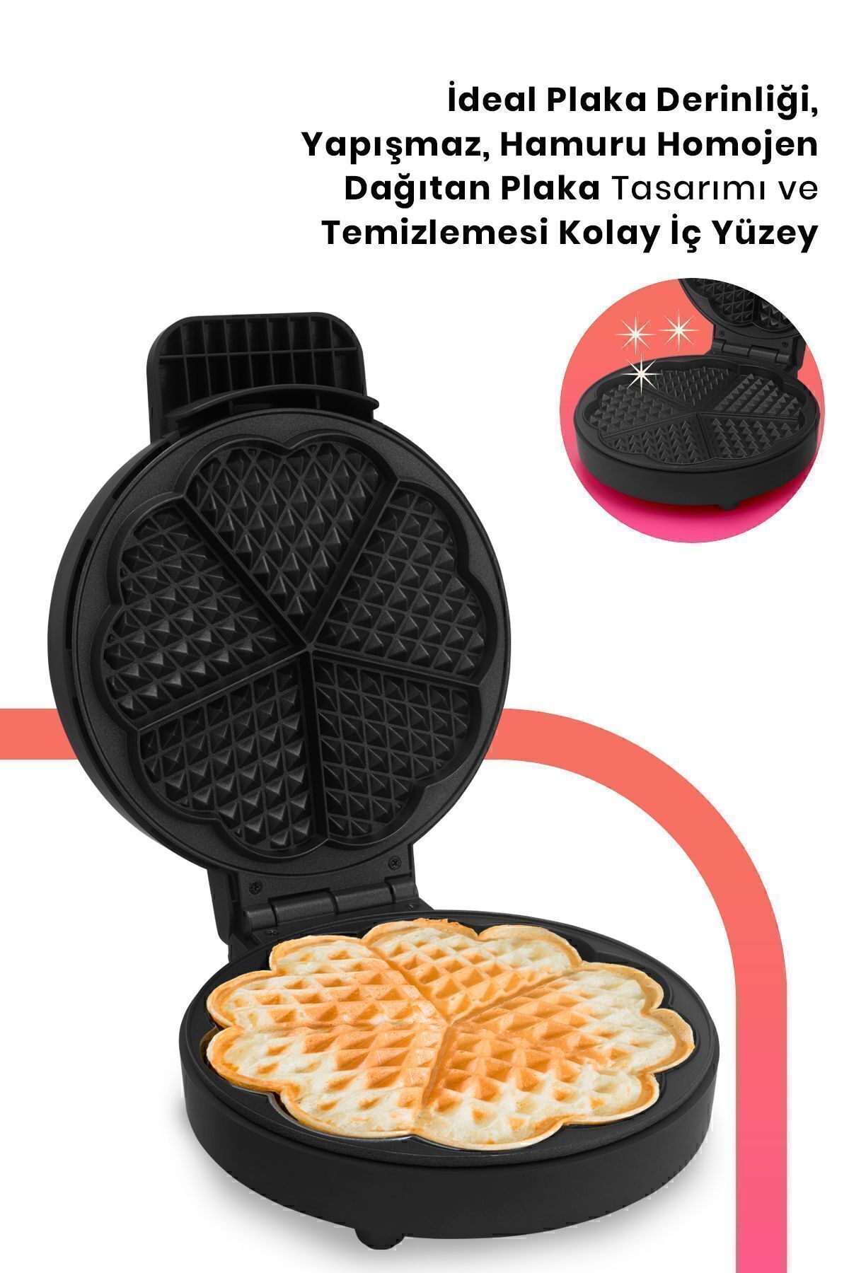 وافل ساز ژله ای اینوکس 1000 وات مقاوم در برابر حرارت بیش از حد با صفحه عمیق جلوگیری سرریز اورجینال GoldMaster