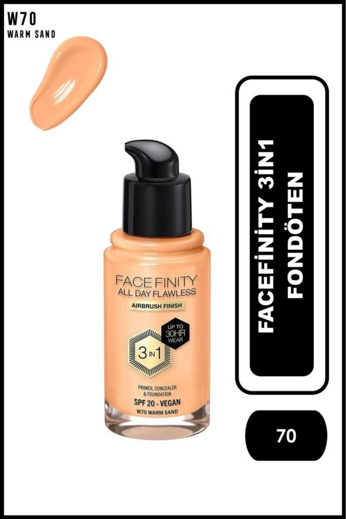 کرم پودر FACEFINITY 3IN1 بنیاد شماره: 70 ماسه گرم Max Factor