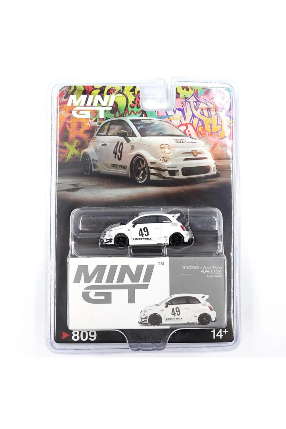 مدل خودرو MINI GT 1 64 LB WORKS X ABAS ABARTH 595 GARA سفید BLISTER PACK اورجینال NW NessiWorld