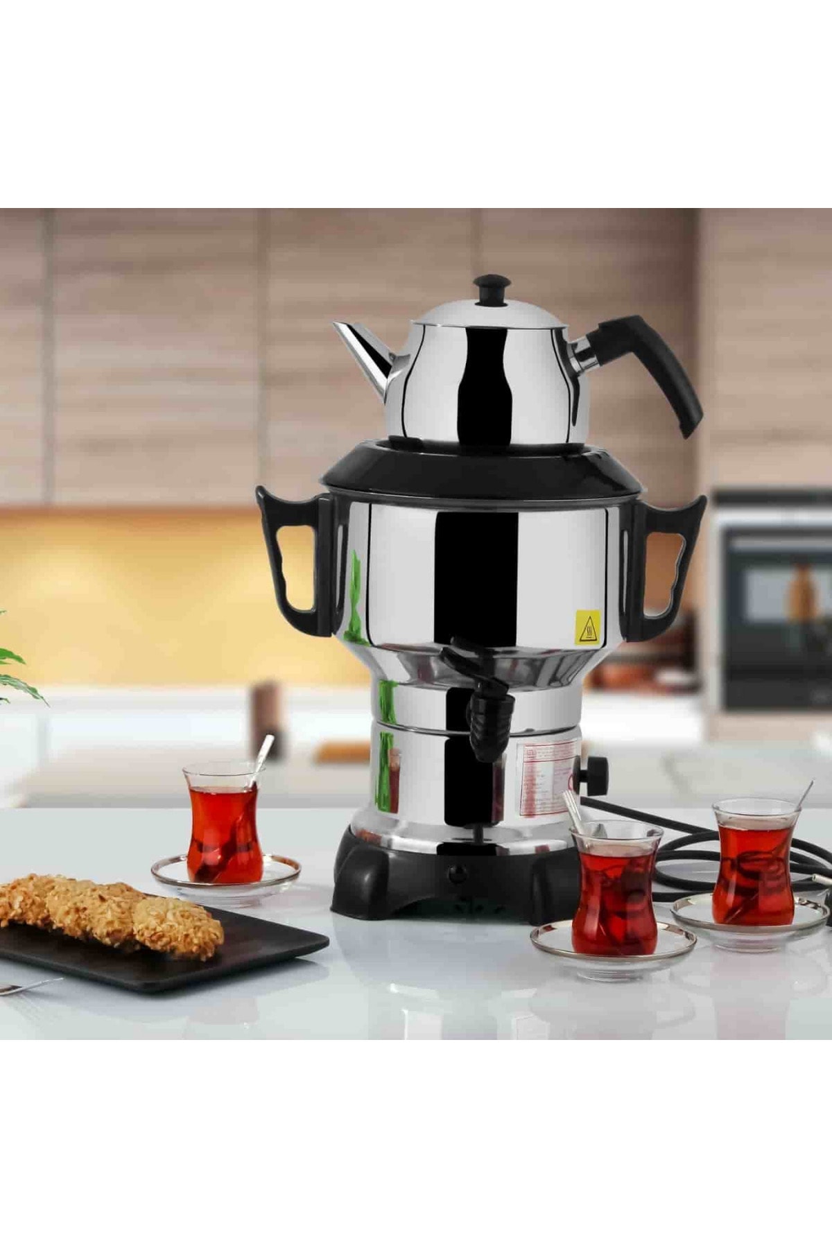چای ساز سماور برقی کلاسیک مشکی آلدنت 4.5 لیتری اورجینال Lines