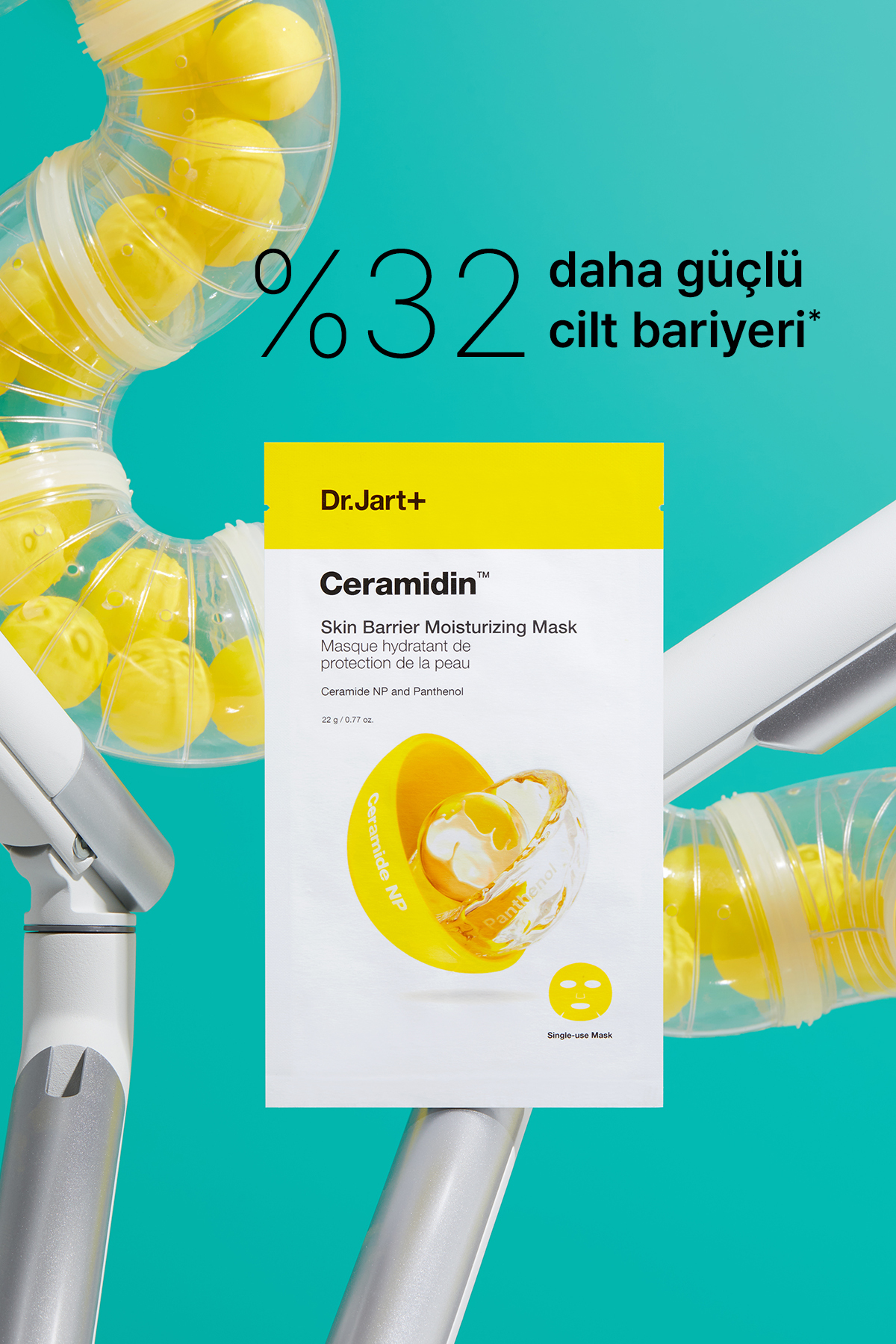 ماسک صورت مرطوب کننده Ceramidin با حجم 22 میلی لیتر مناسب برای انواع پوست Dr.Jart+