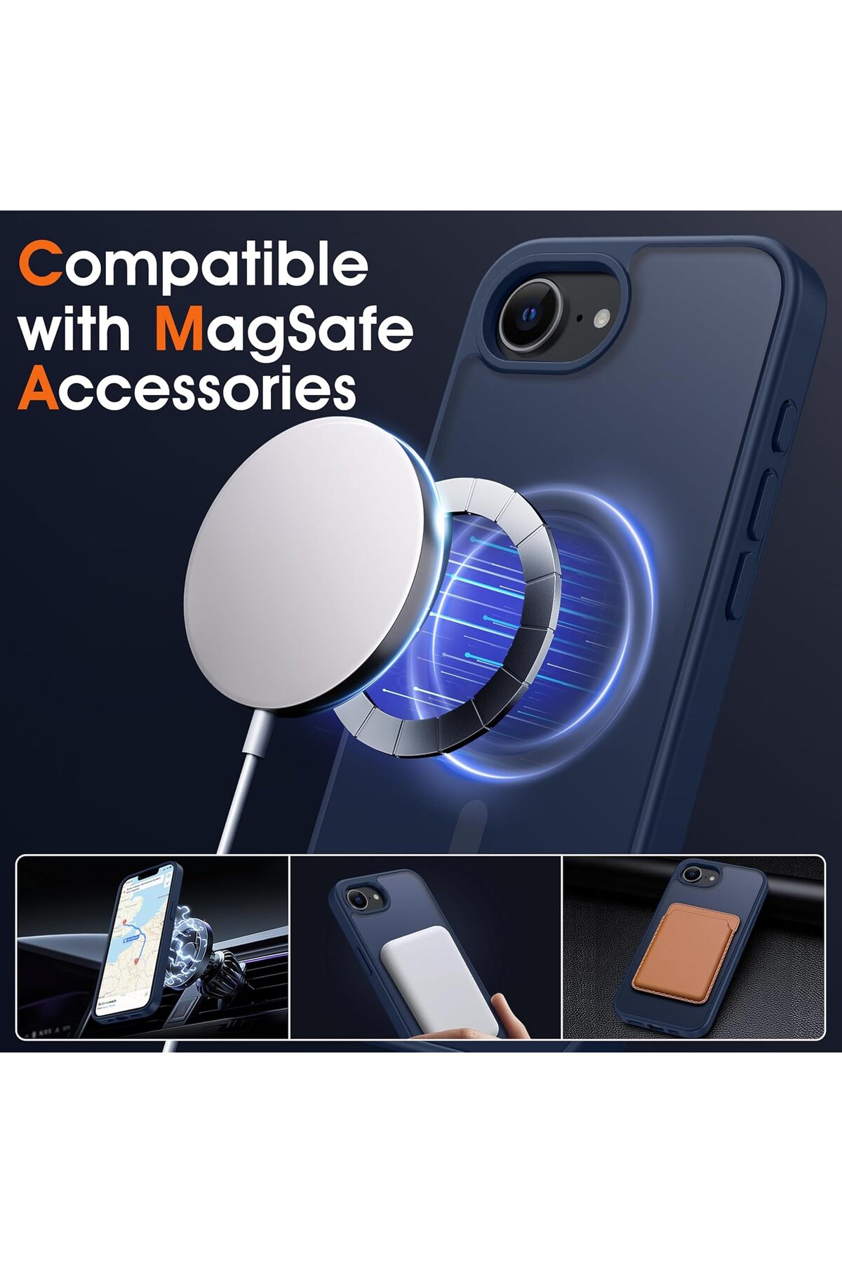 کاور و قاب سازگار APPLE IPHONE 16E با بیرون زدگی دوربین پشتیبانی از شارژ MAGSAFE پوشش مات لبه نرم فیبکس Fibaks