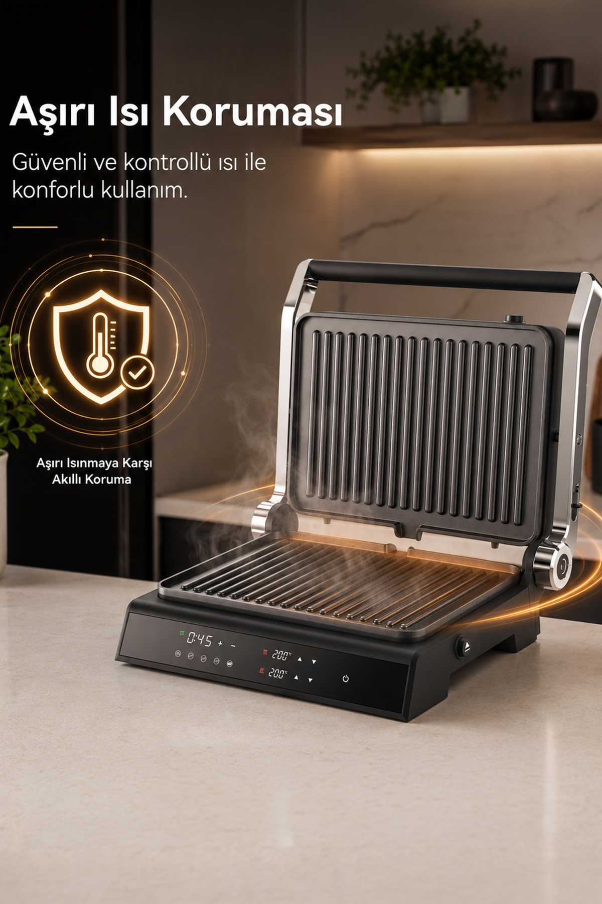 دستگاه ساندویچ و تست صفحه قابل جابجایی توستر گریل ساز دیجیتال 2000 واتی TG PRO500 مشکی اورجینال Torima