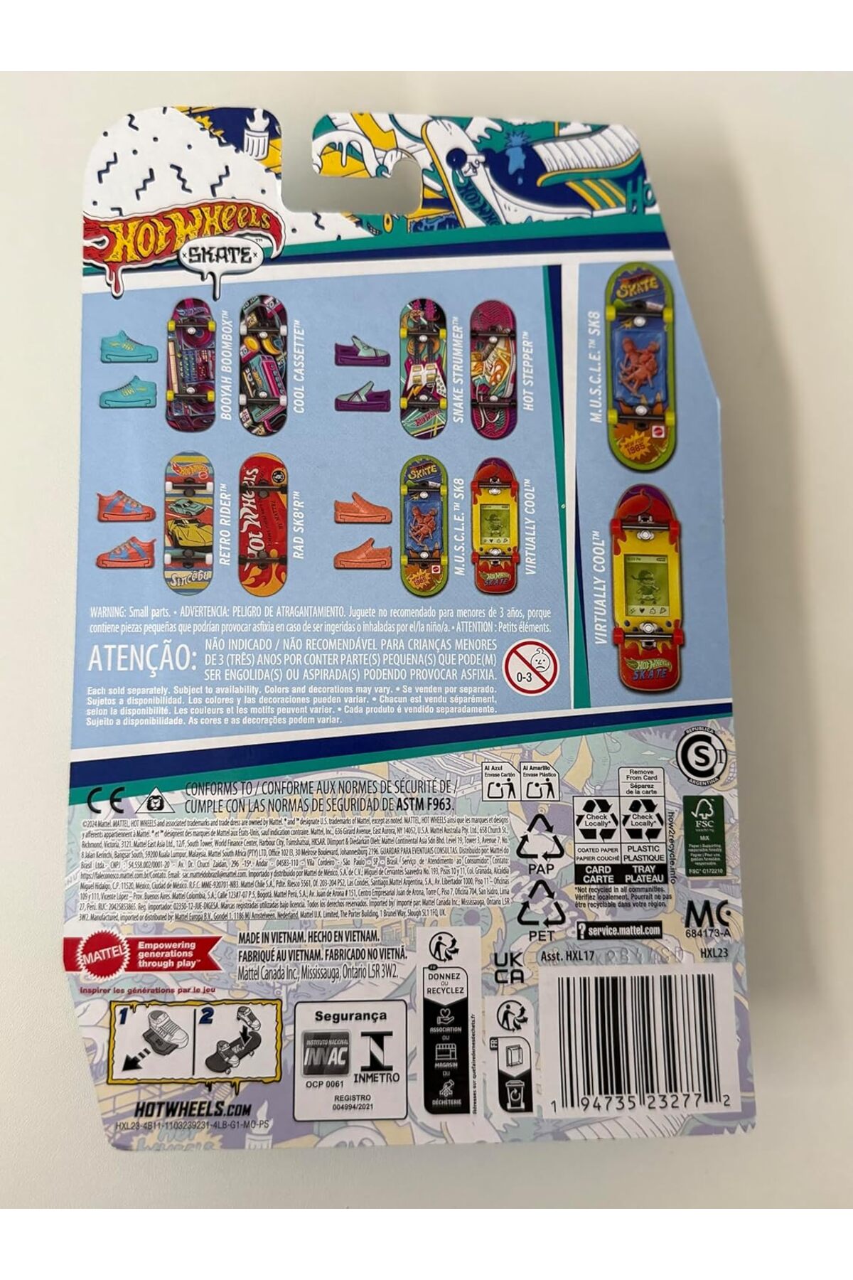 مدل خودرو اسکیت بورد و کفش دو انگشتی با تم یکپارچهسازی سیستمعامل 3 اورجینال HOT WHEELS