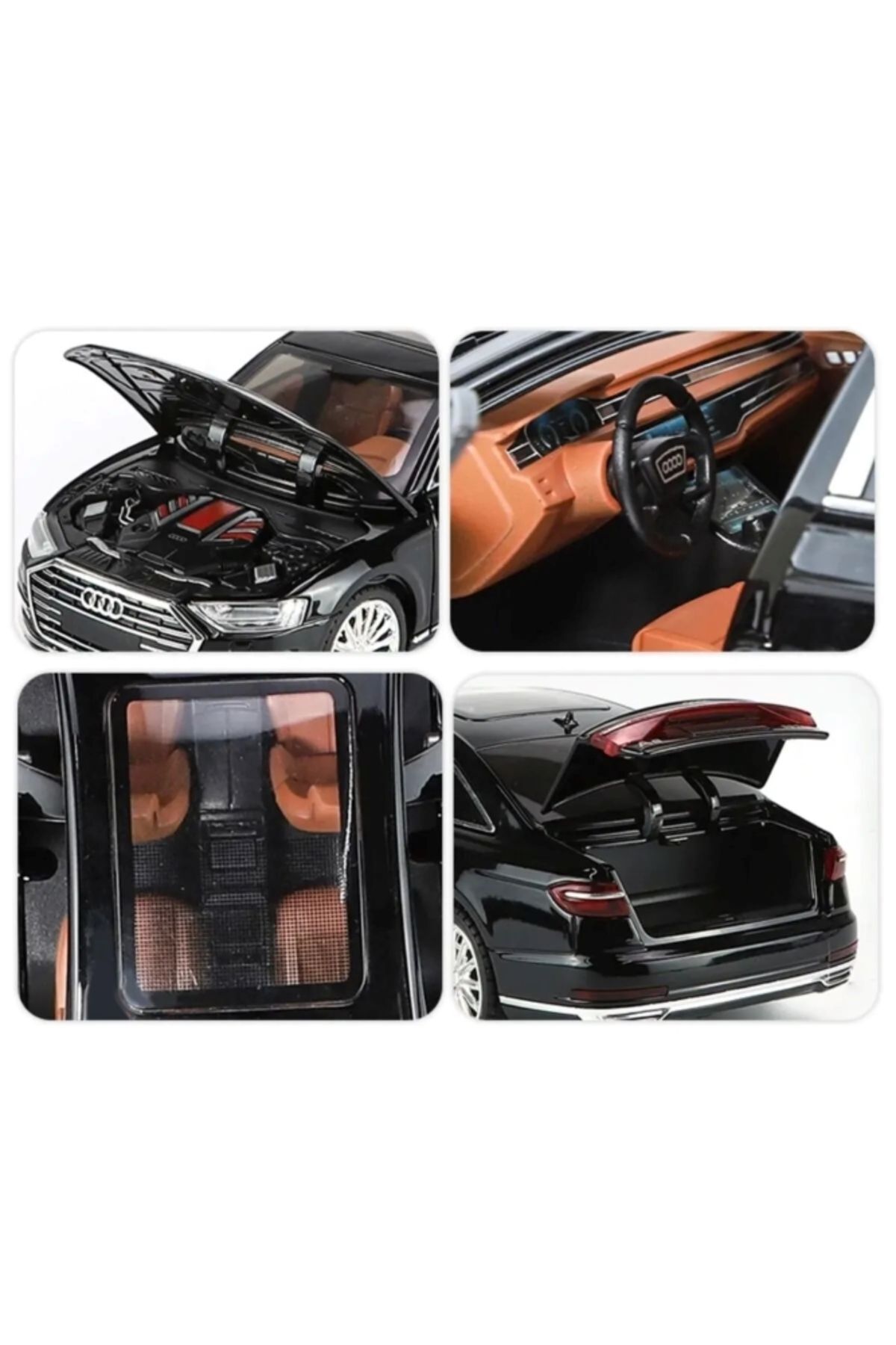 مدل خودرو آئودی A8 ماشین AUDI LONG QUATTRO 1:24 DIECAST METAL مجموعه با صدا و نور از ترکیه scntoys