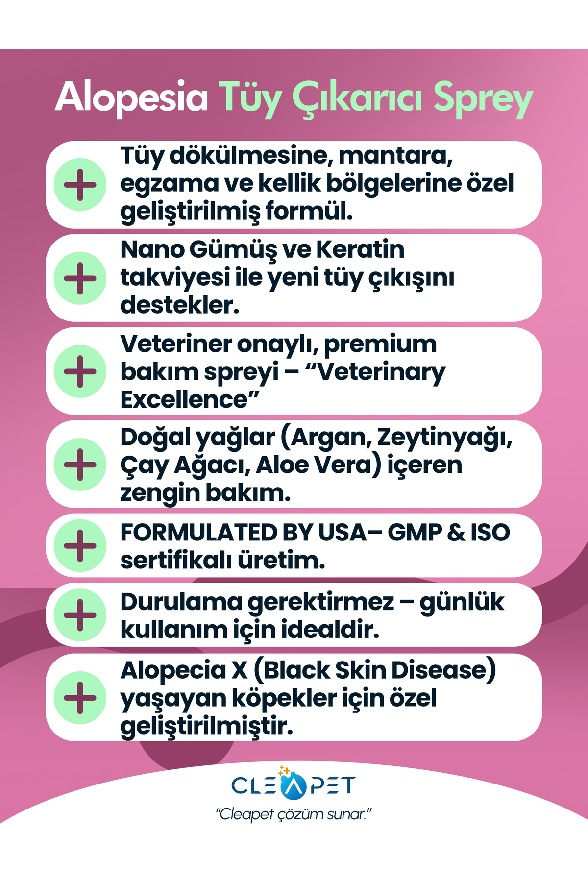 اسپری شانه‌کردن کلی‌پت Cleapet ALOPESİ X، ۲۵۰ میلی‌لیتر