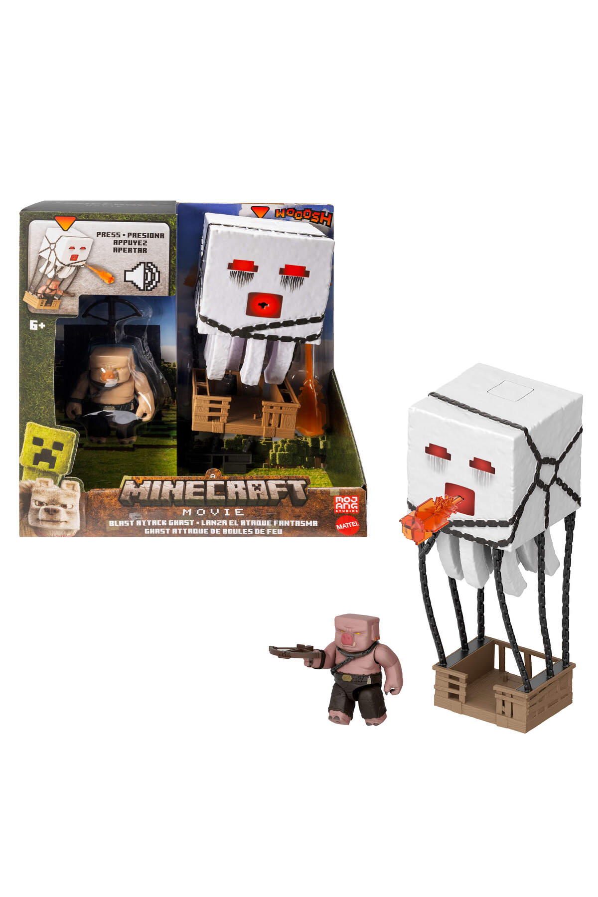 اسباب بازی های فیگور شخصیت مجموعه اکشن انحصاری MINECRAFT GHAST FIGUR فیلم الهام گرفته از پرتاب گلوله آتشین JFB69 Mattel
