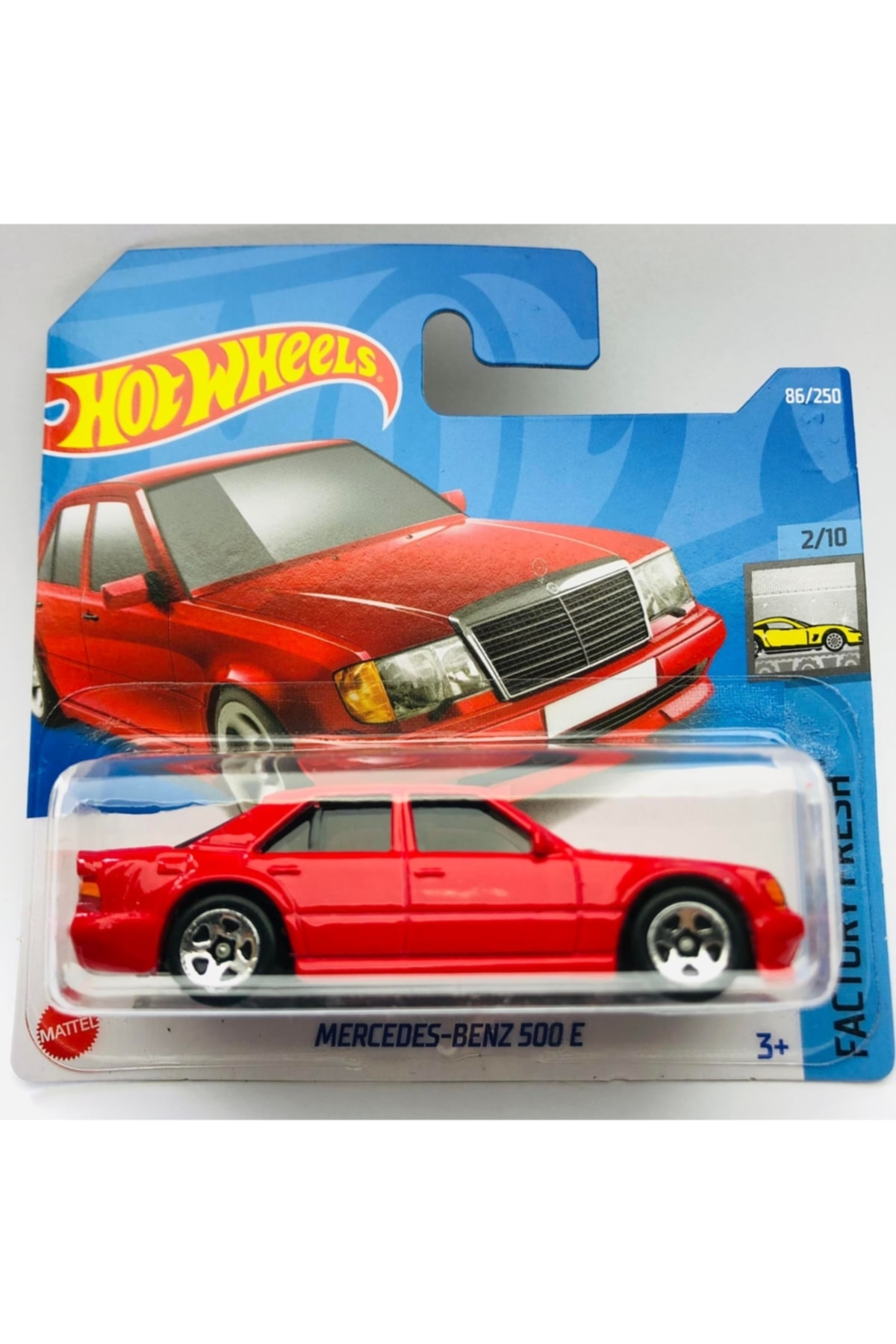 ماشین اسباب بازی مرسدس بنز 500E قرمز 1:64 مارک HOTWHEELS 86 250 هات ویلز اورجینال HOT WHEELS
