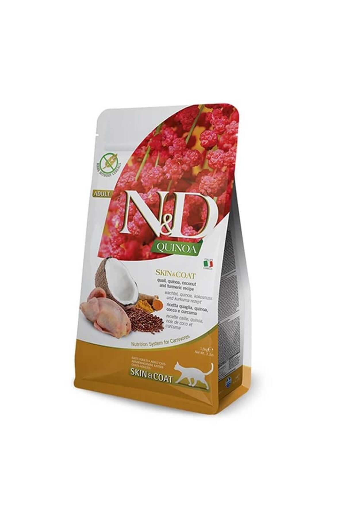 غذای خشک گربه بالغ ان‌اندی N&D Quinoa Skin Coat، ۵ کیلوگرم