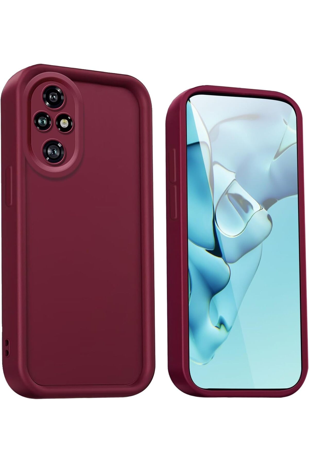 کاور و قاب پوشش سیلیکونی قرمز CLARET جذب شوک با بافت نرم دوربین سازگار HONOR 200 PRO فیبکس Fibaks