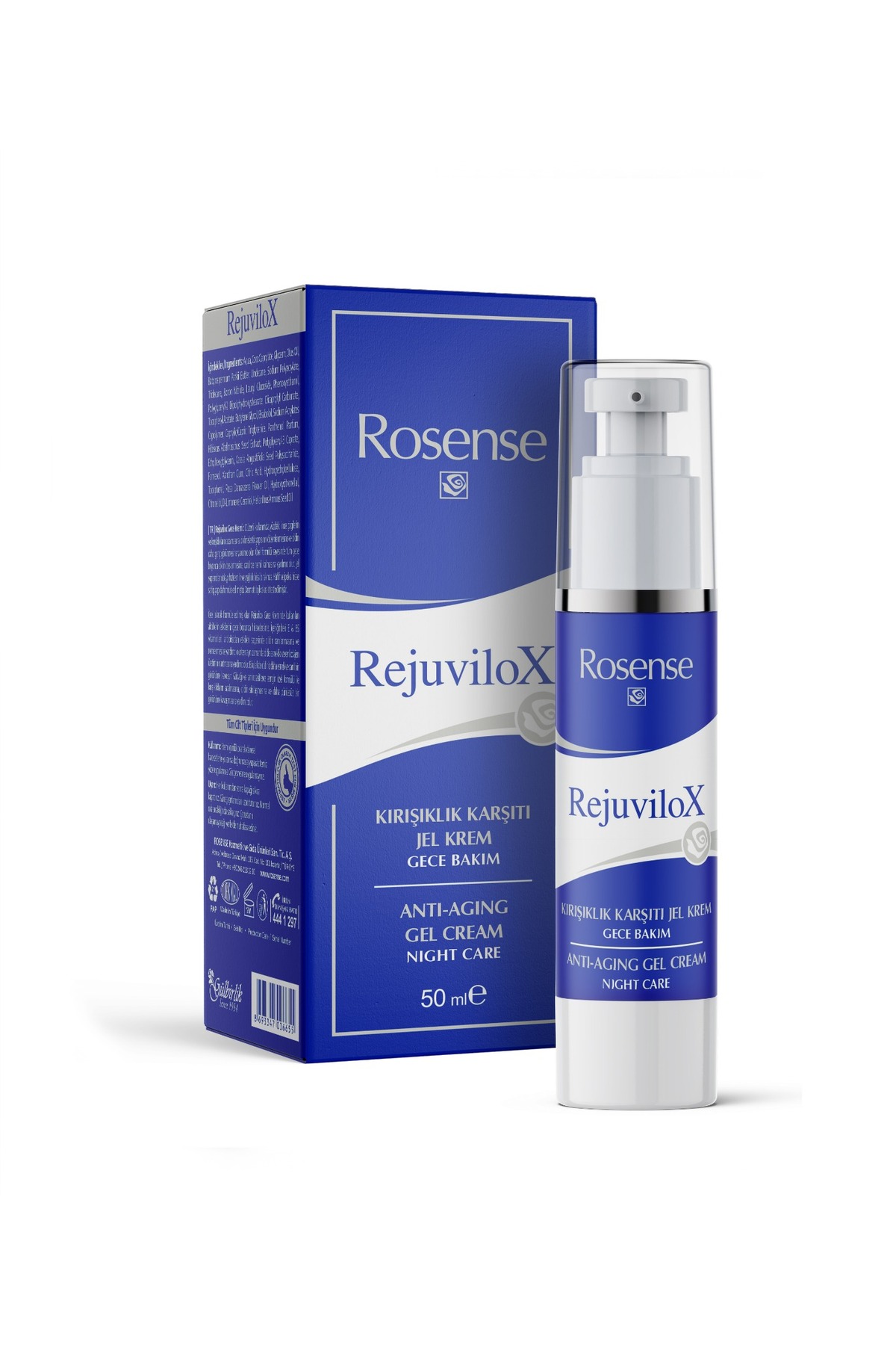 کرم صورت ژل ضد چروک REJUVILOX مراقبت شب 50 میل Rosense