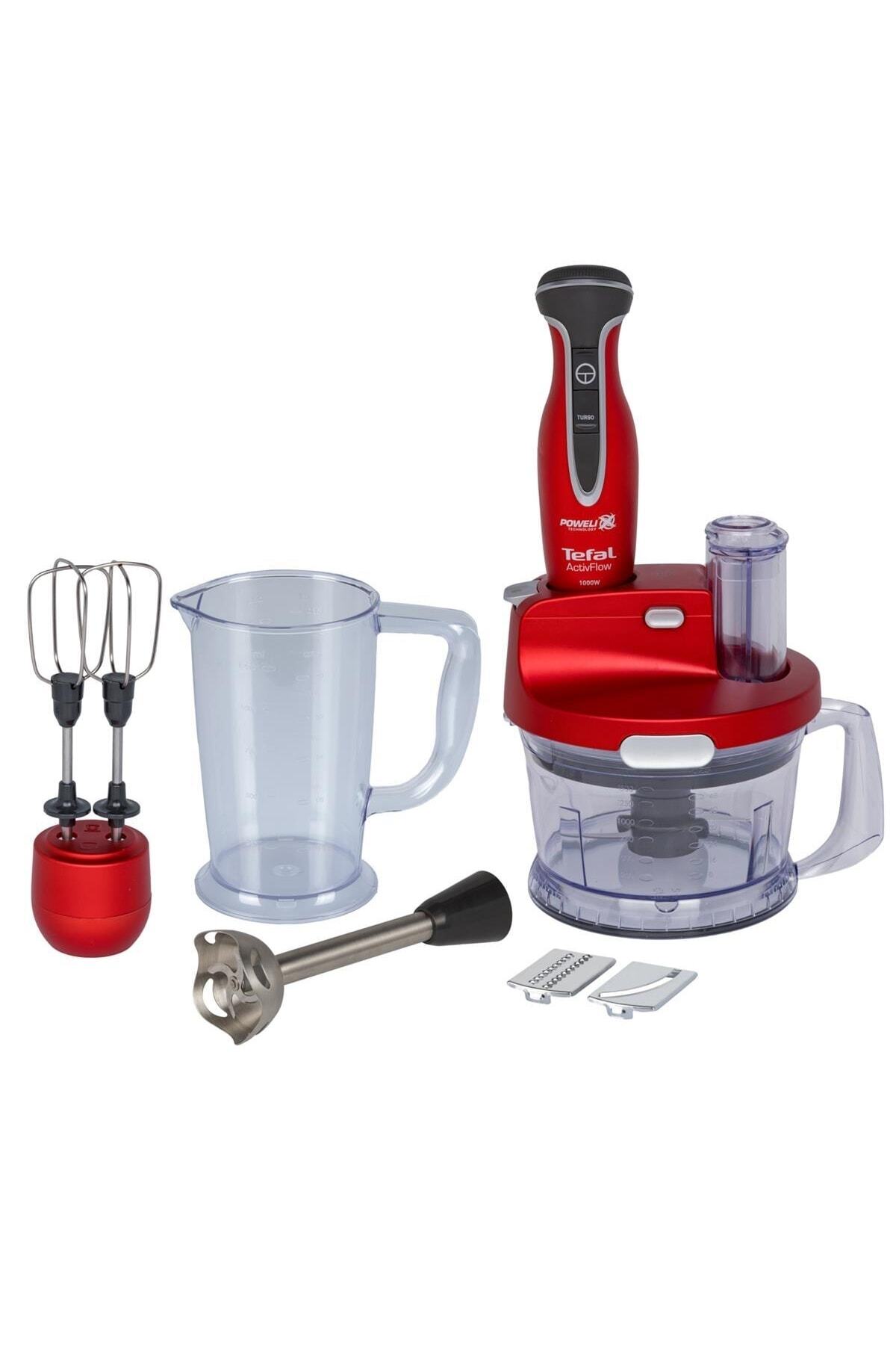 ست مخلوط کن بلندر 1000 واتی POWELIX ACTIVFLOW PRO قرمز اورجینال TEFAL