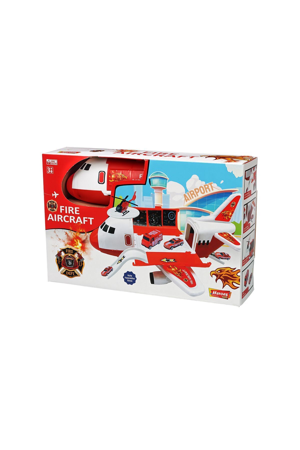 ماشین اسباب بازی ست هواپیمای آتش نشانی آموزشی و سرگرم کننده کودکانه HEROES TOYS