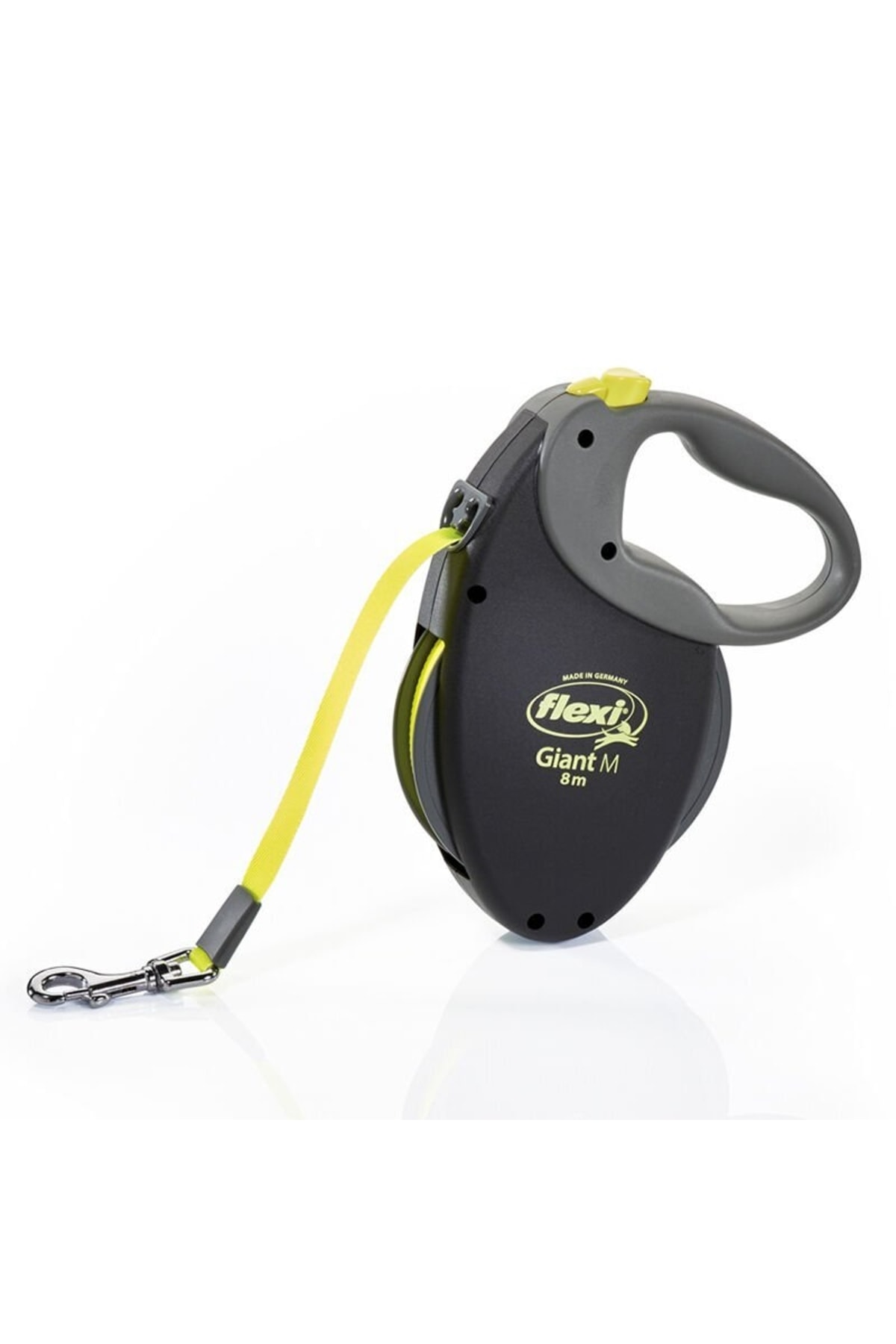 قلاده اتوماتیک نواری سگ فلکسی Flexi New Neon Giant، طول ۸ متر، سایز M، مدل 235-100510 مشکی