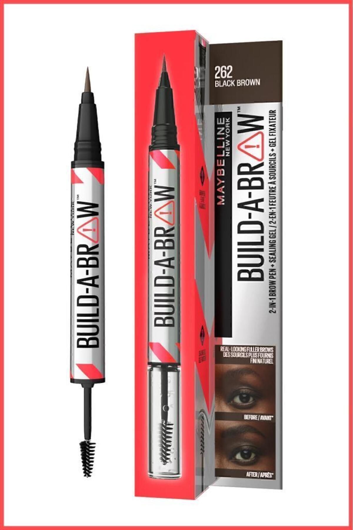 مداد ابرو و سایه یک 2IN1 را بسازید ژل قهوه ای سیاه Maybelline New York