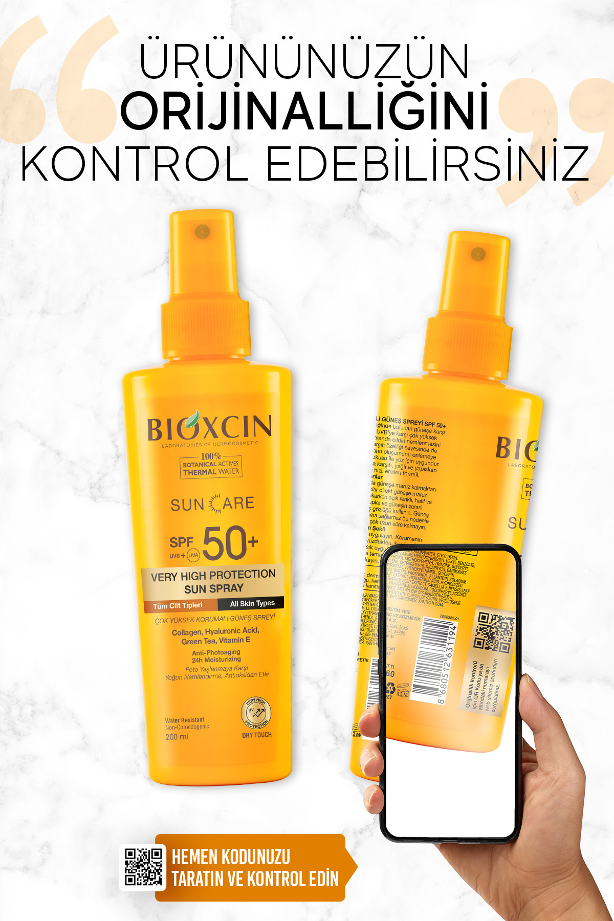 Bioxcin محافظت بالا از بدن اسپری آفتابی SPF50+ بایوکسین