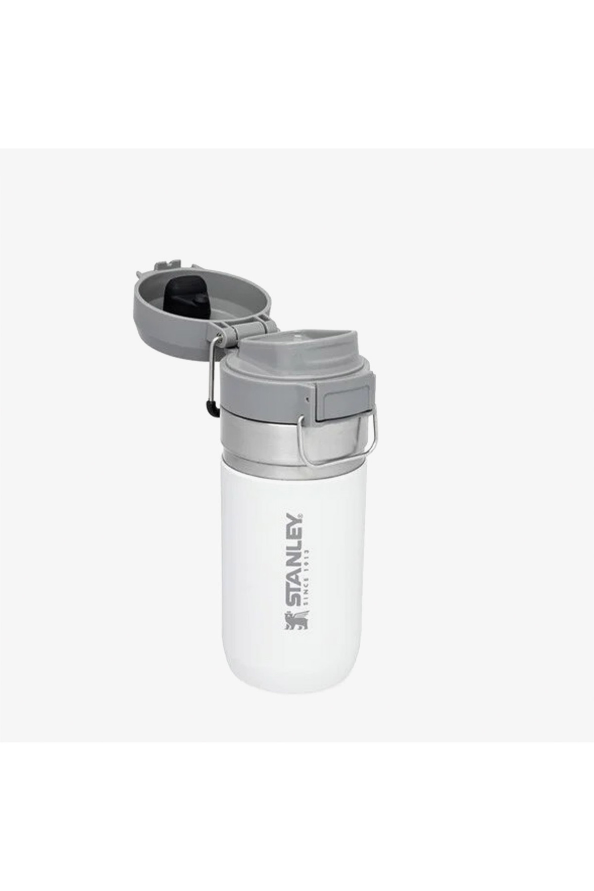 فلاسک فنجان قمقمه سفید استیل 0.47 لیتری QUICK FLIP اورجینال Stanley