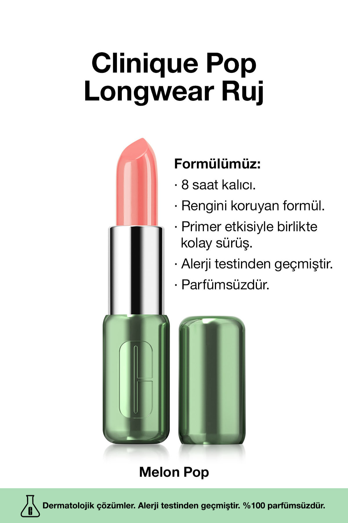 رژ لب POP LONGWEAR ™ دائمی در تمام طول روز رنگ: خربزه پاپ 3.9G | پایان روشن Clinique