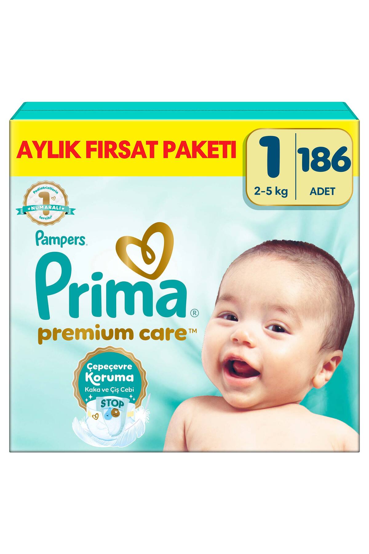پوشک بچه بسته فرصت ماهانه 186 عدد اورجینال Prima
