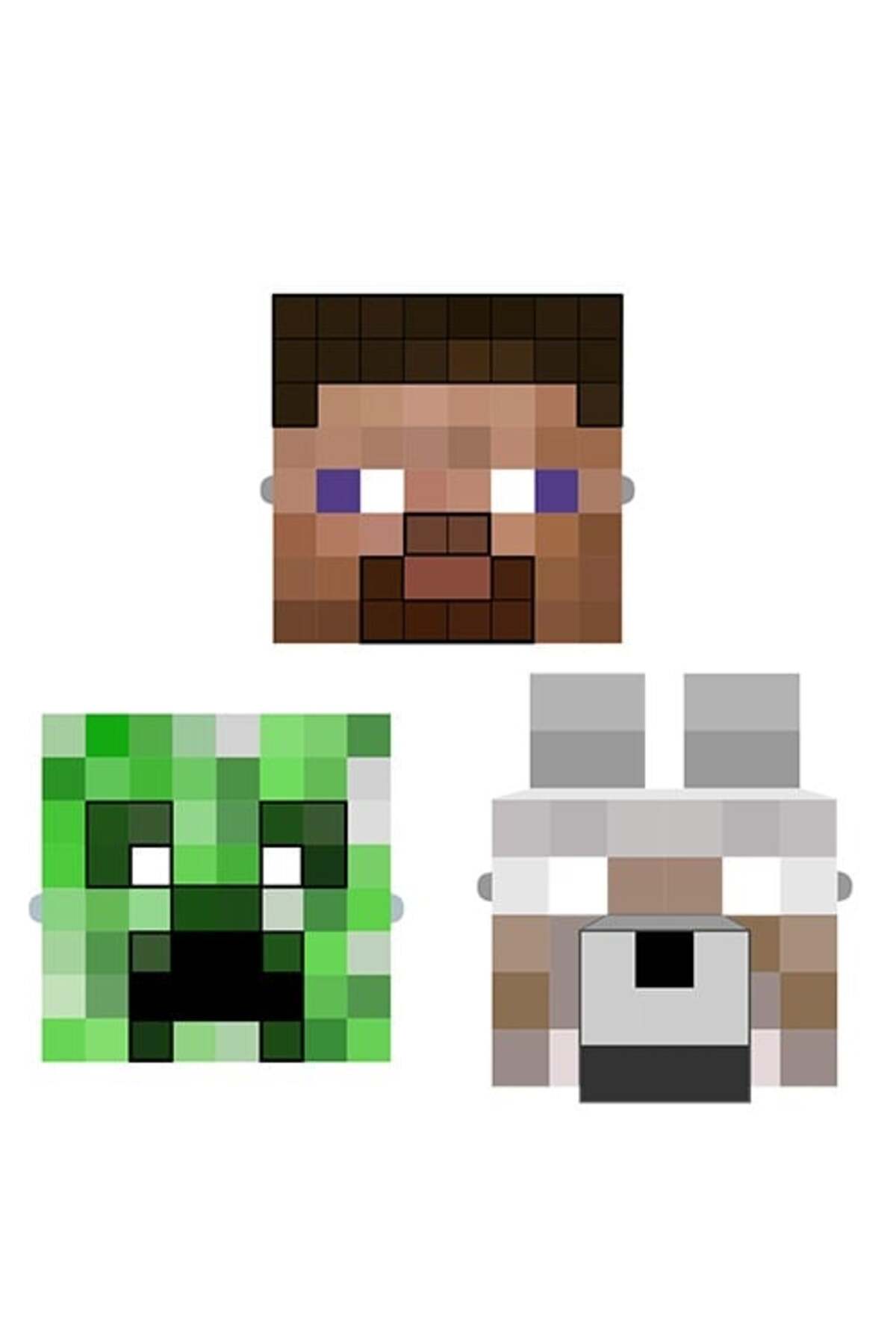 سایر لوازم مهمانی مجموعه 6 تایی ماسک مربعی MINECRAFT parti show